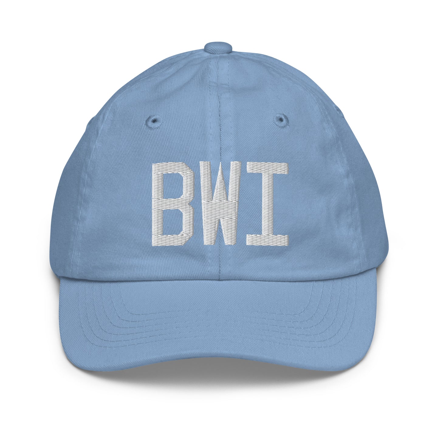 Airport Code Kid's Baseball Cap - White • BWI Baltimore • YHM Designs - Image 22