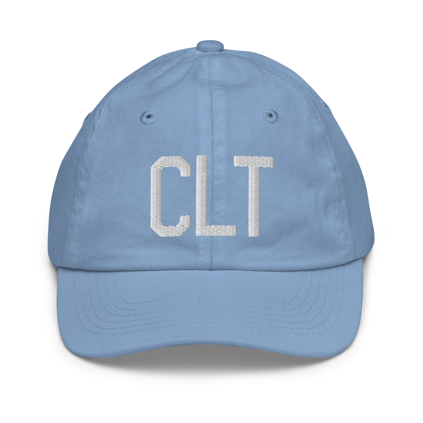 Airport Code Kid's Baseball Cap - White • CLT Charlotte • YHM Designs - Image 22