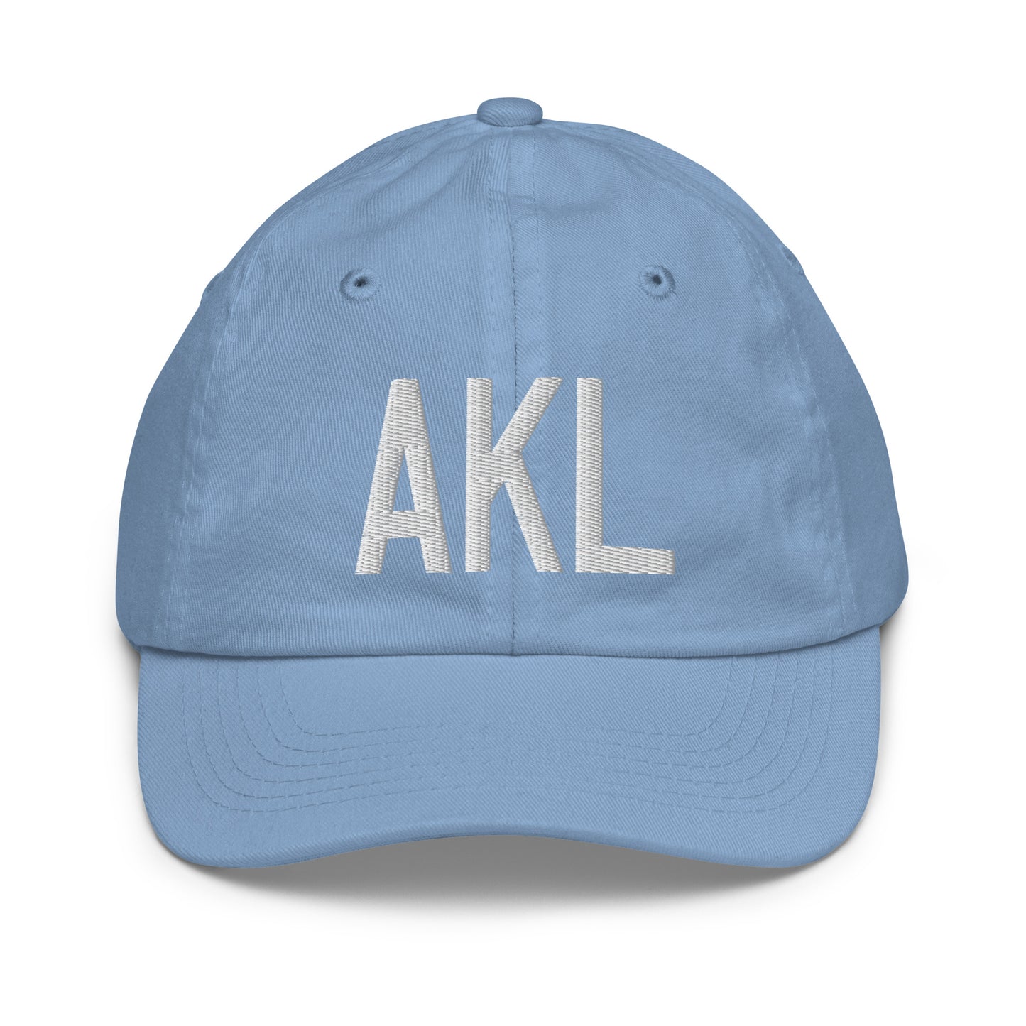 Airport Code Kid's Baseball Cap - White • AKL Auckland • YHM Designs - Image 22
