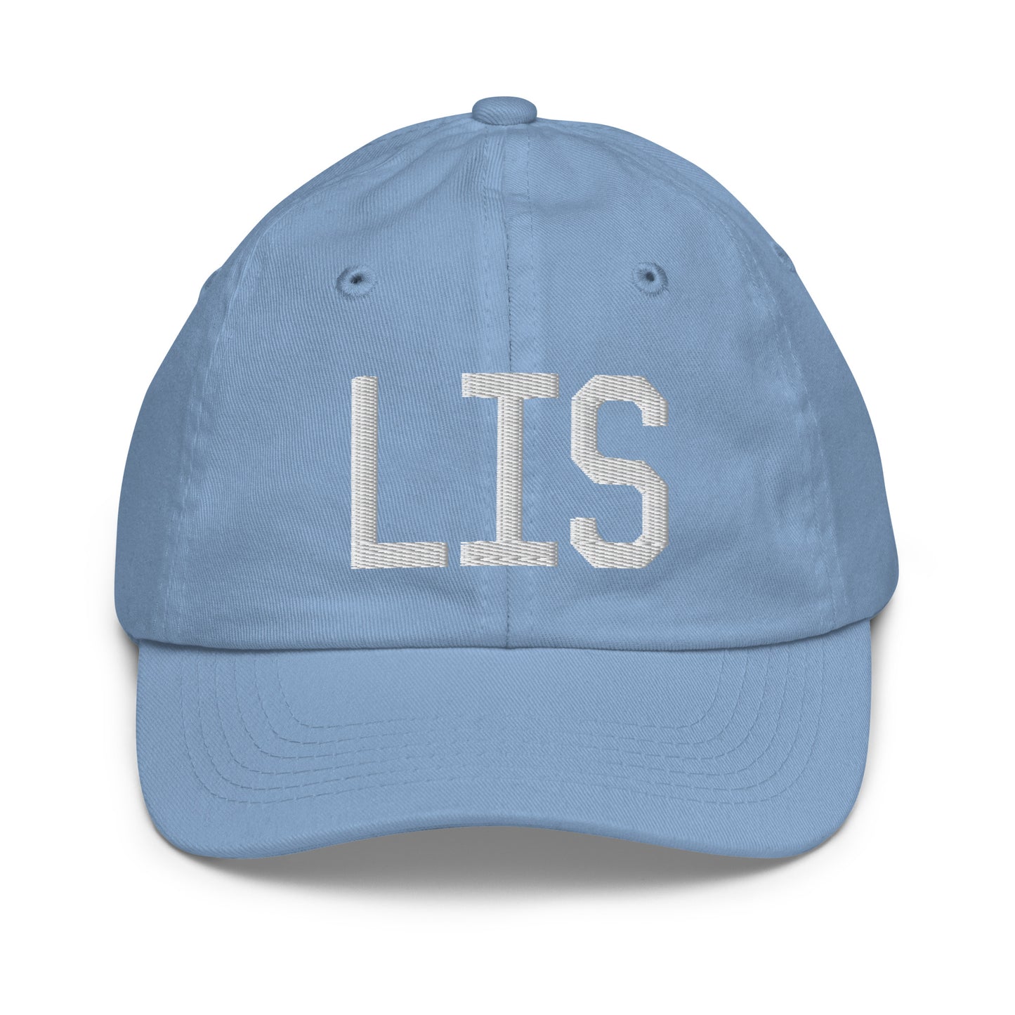 Airport Code Kid's Baseball Cap - White • LIS Lisbon • YHM Designs - Image 22