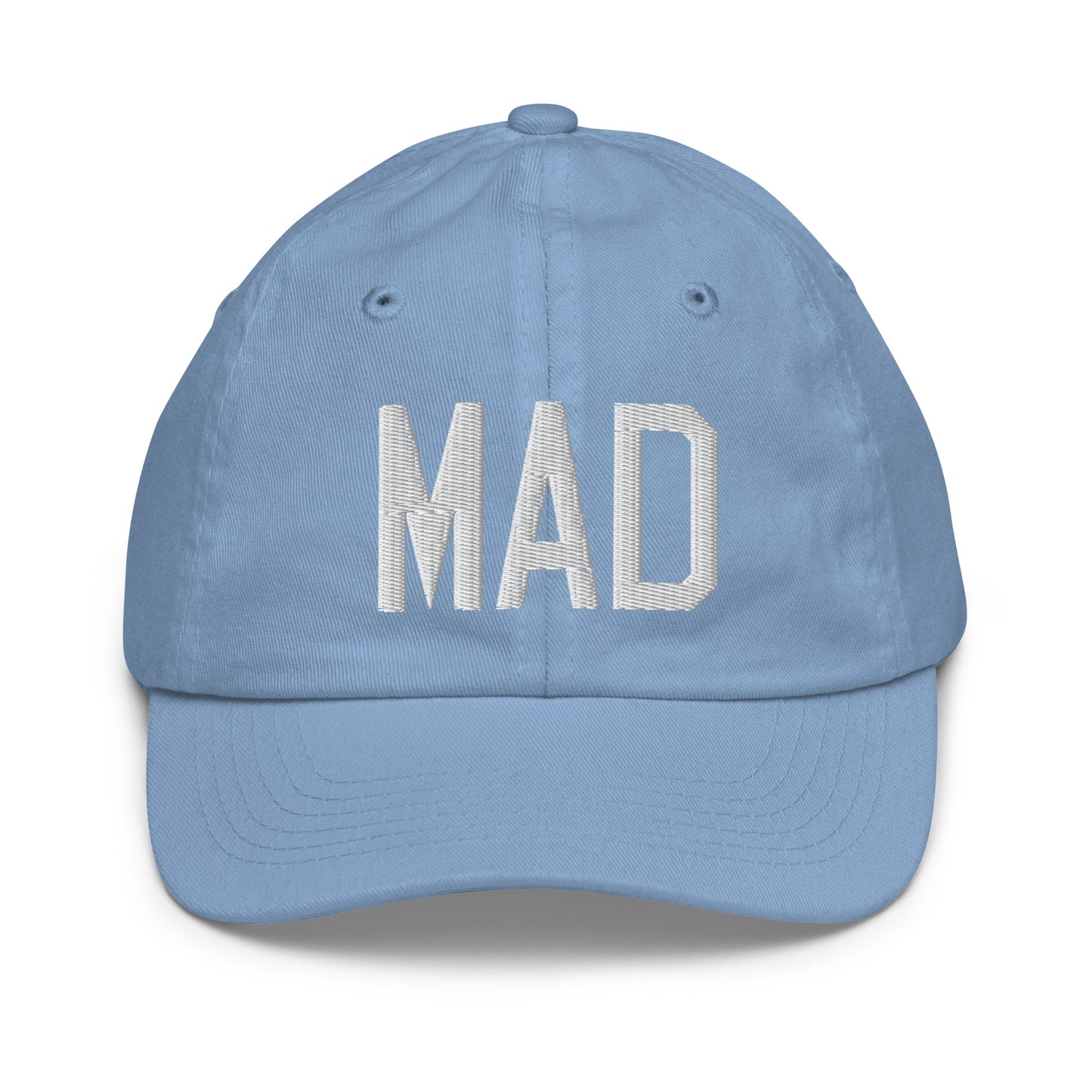 Airport Code Kid's Baseball Cap - White • MAD Madrid • YHM Designs - Image 22
