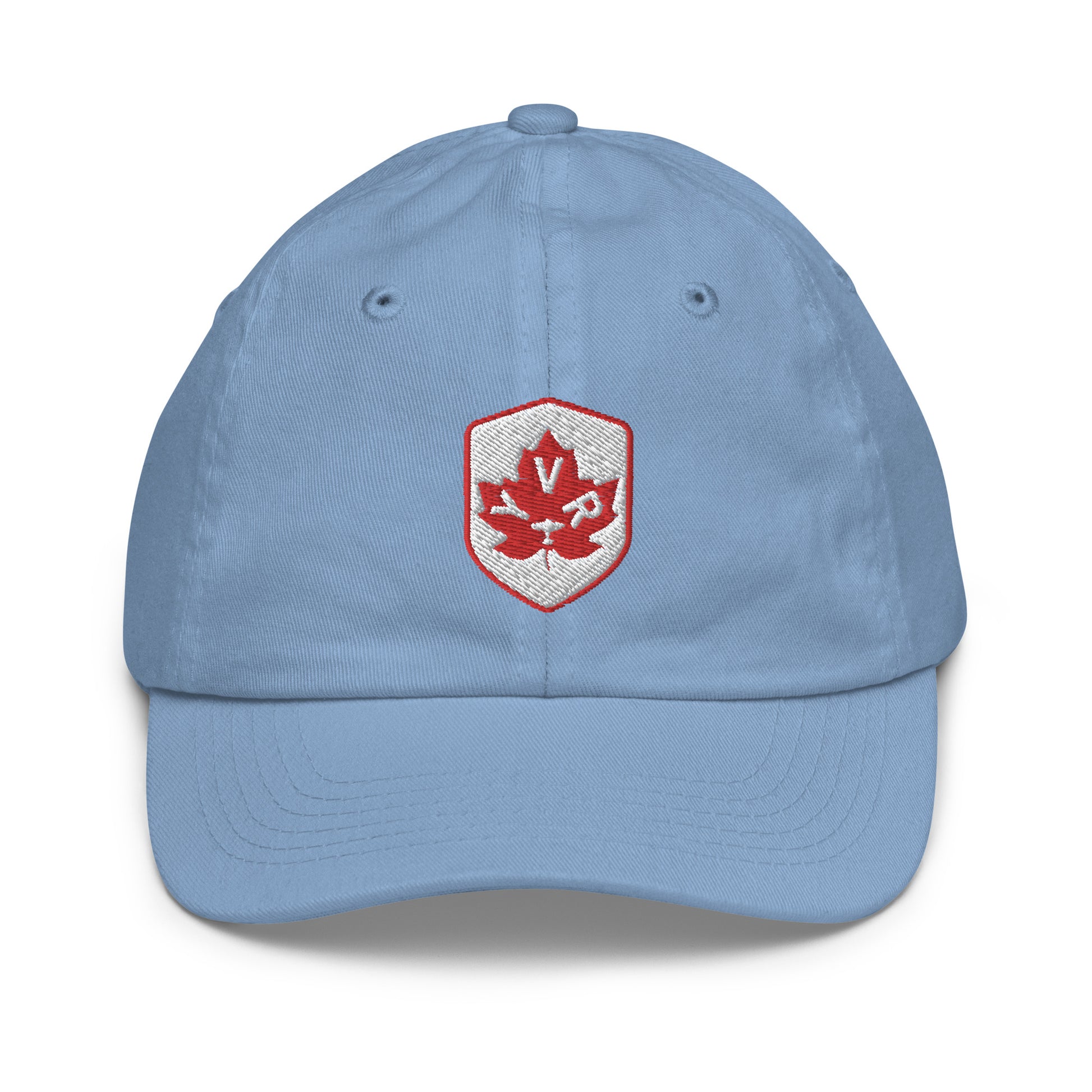 YVR Vancouver Kid's Baseball Cap • Maple Leaf Shield Design - Red & White • YHM Designs - Image 20