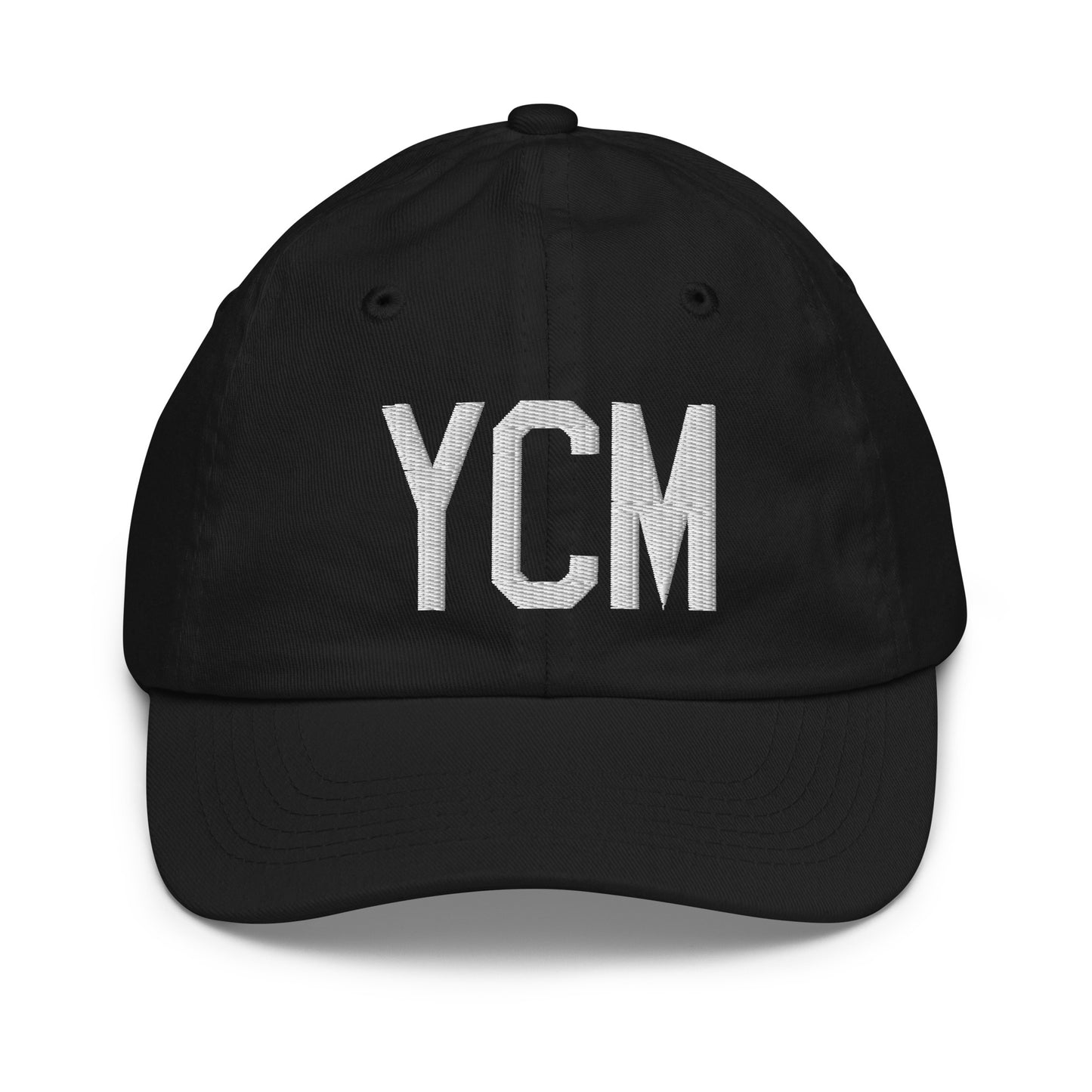 Airport Code Kid's Baseball Cap - White • YCM St. Catharines • YHM Designs - Image 11