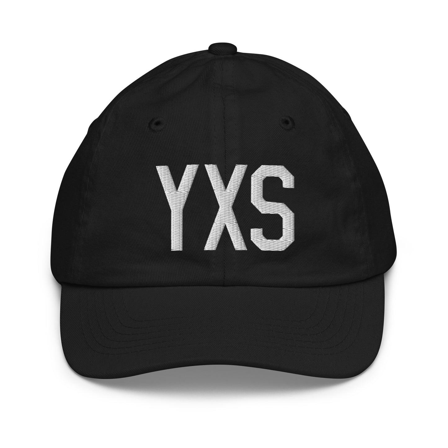 Airport Code Kid's Baseball Cap - White • YXS Prince George • YHM Designs - Image 11