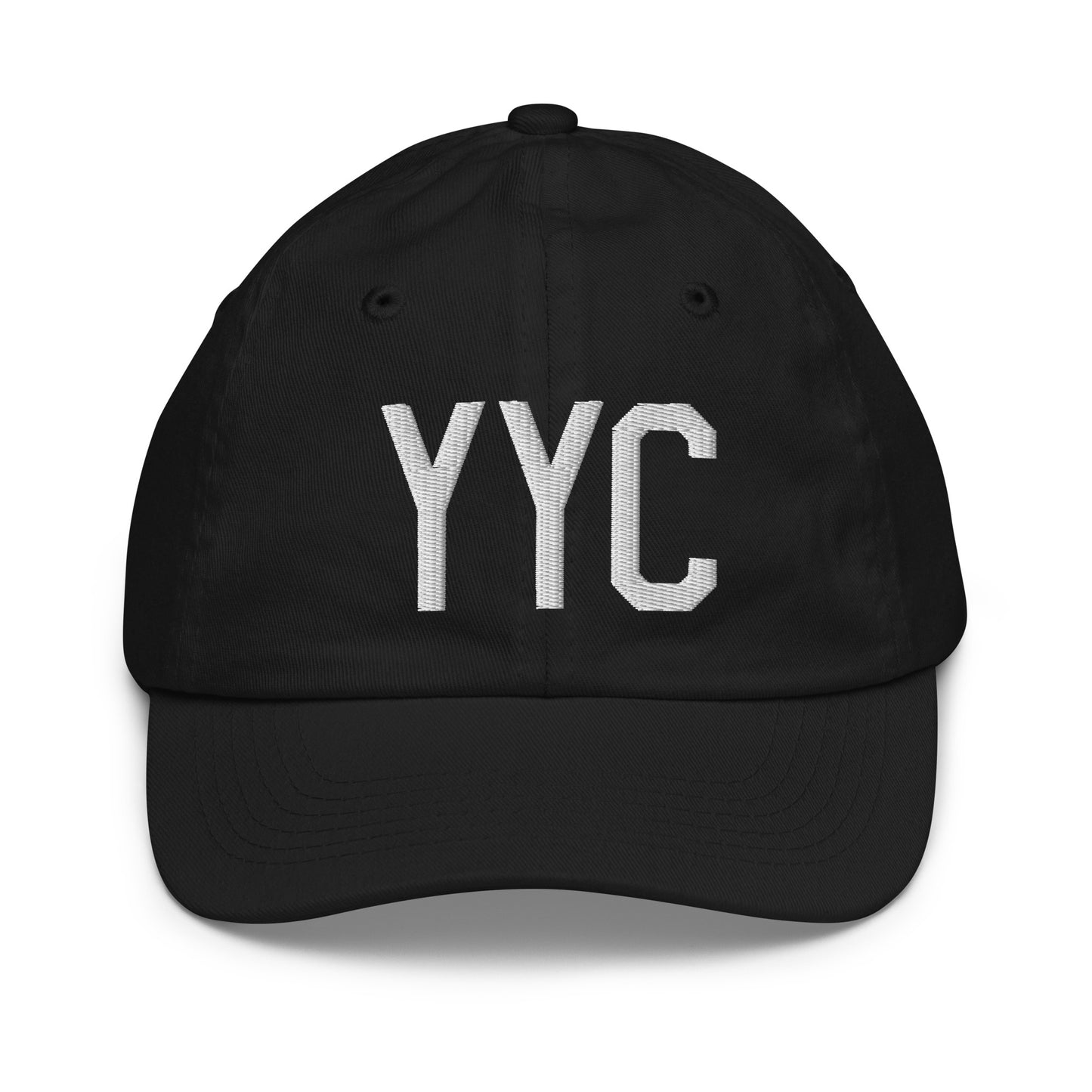 Airport Code Kid's Baseball Cap - White • YYC Calgary • YHM Designs - Image 11