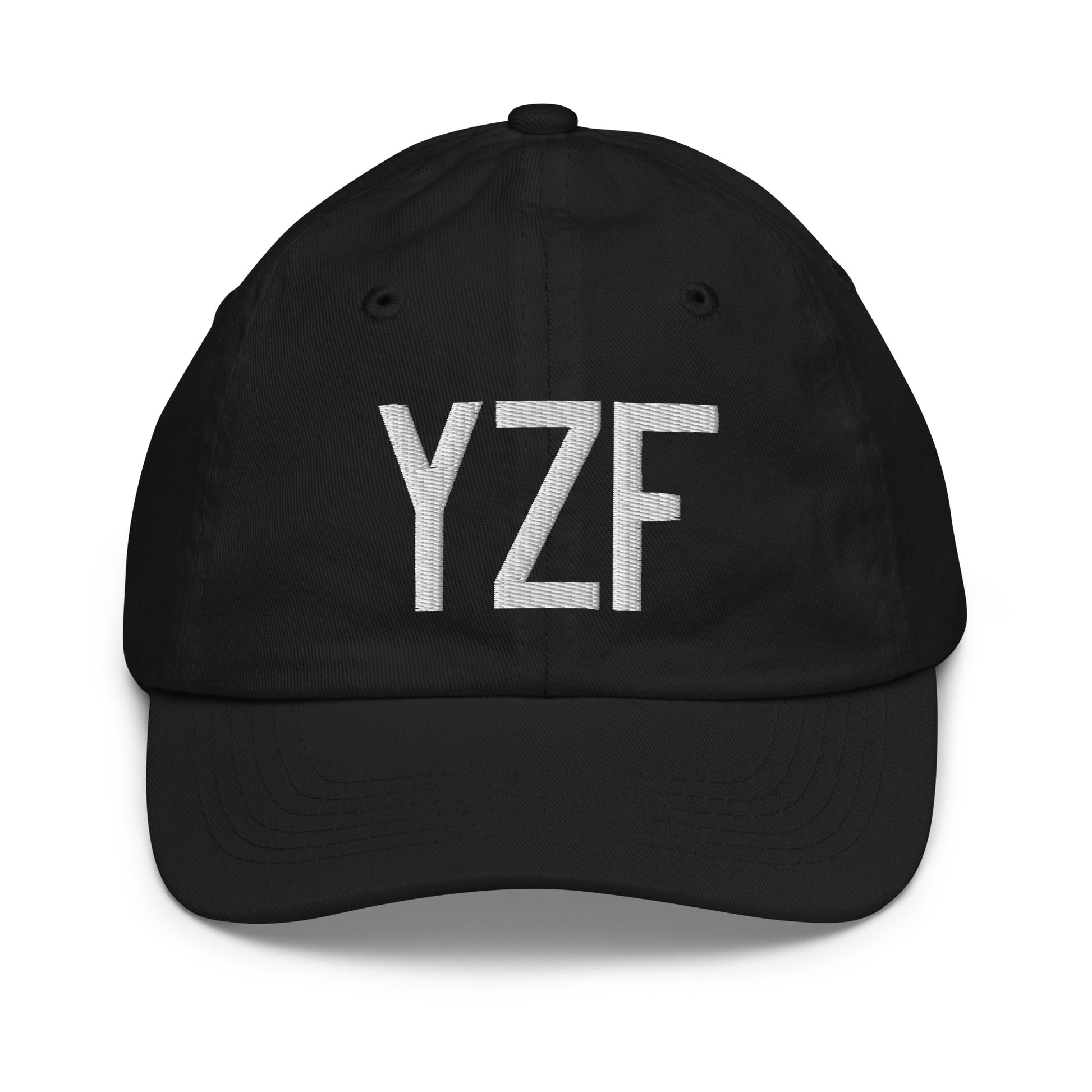 Airport Code Kid's Baseball Cap - White • YZF Yellowknife • YHM Designs - Image 11