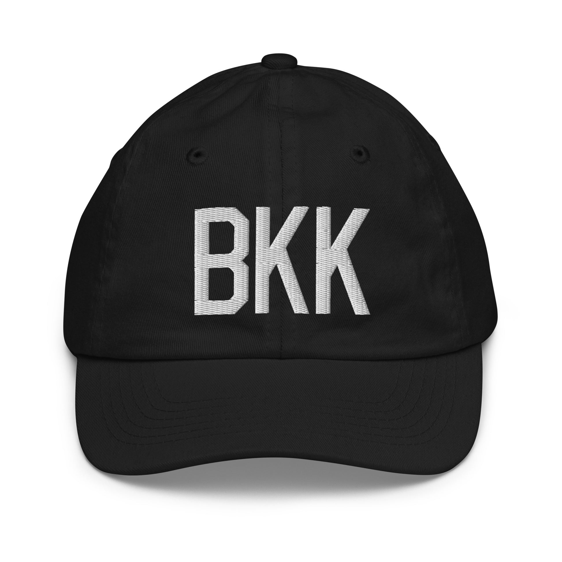 Airport Code Kid's Baseball Cap - White • BKK Bangkok • YHM Designs - Image 11