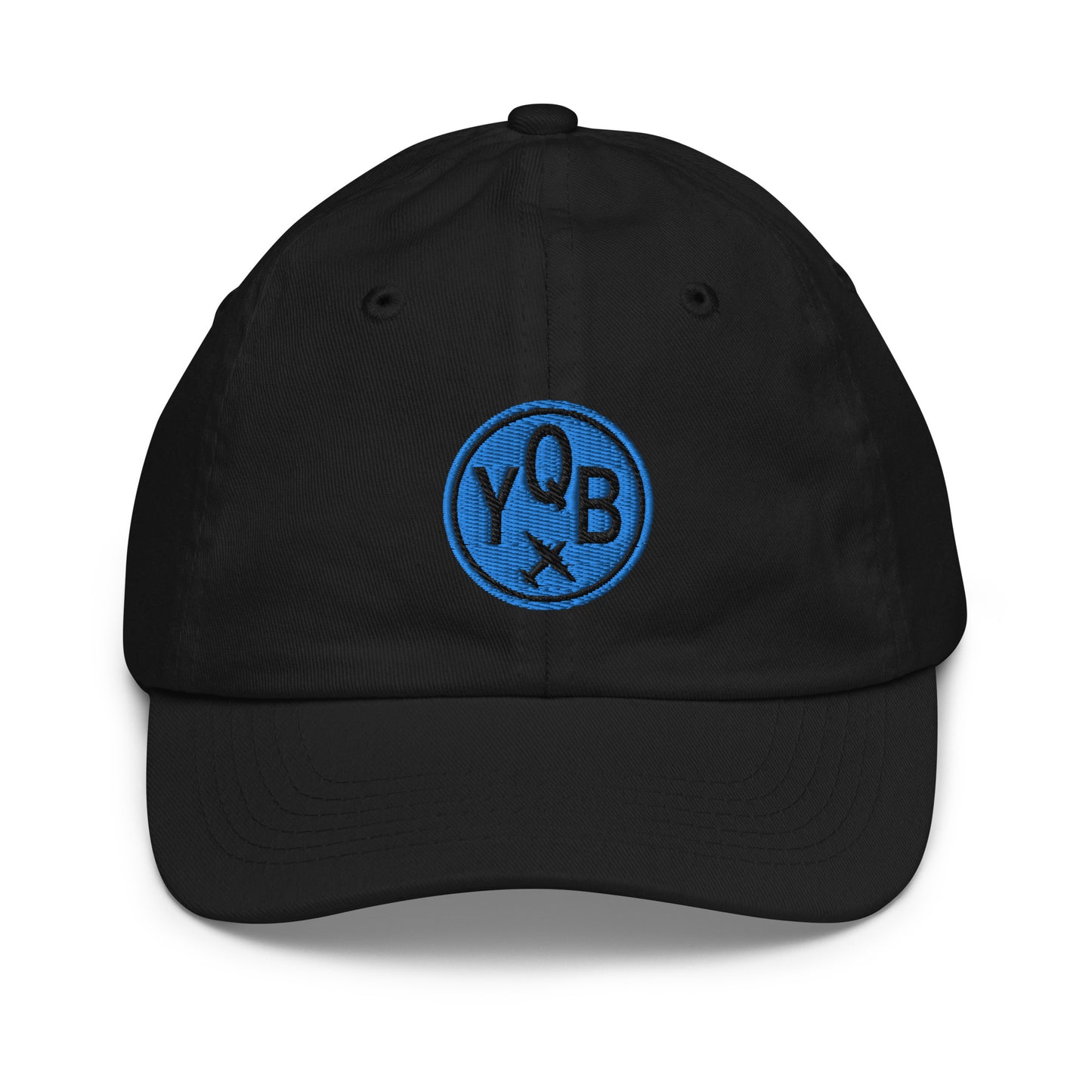 Roundel Kid's Baseball Cap - Aqua • YQB Quebec City • YHM Designs - Image 02