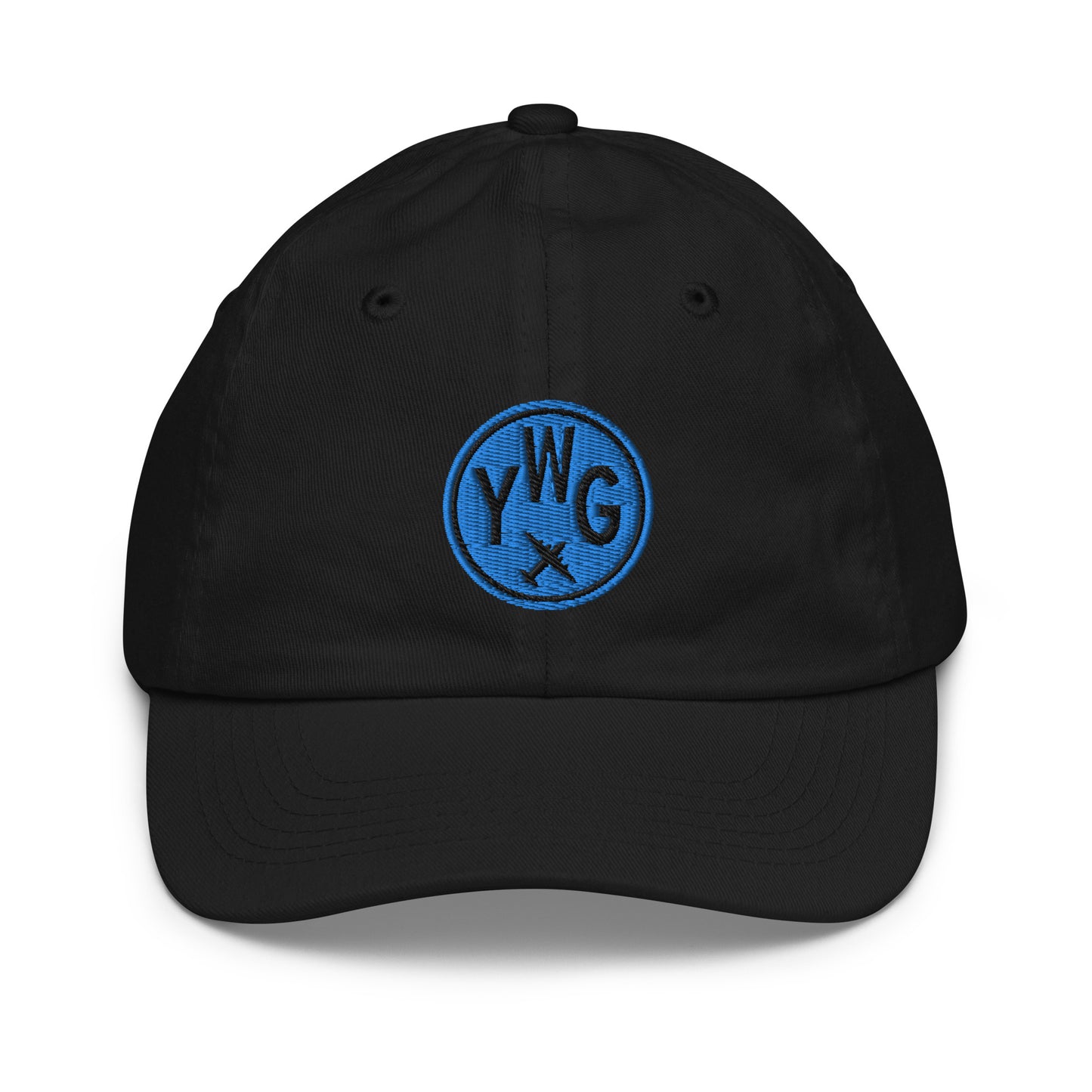 Roundel Kid's Baseball Cap - Aqua • YWG Winnipeg • YHM Designs - Image 02