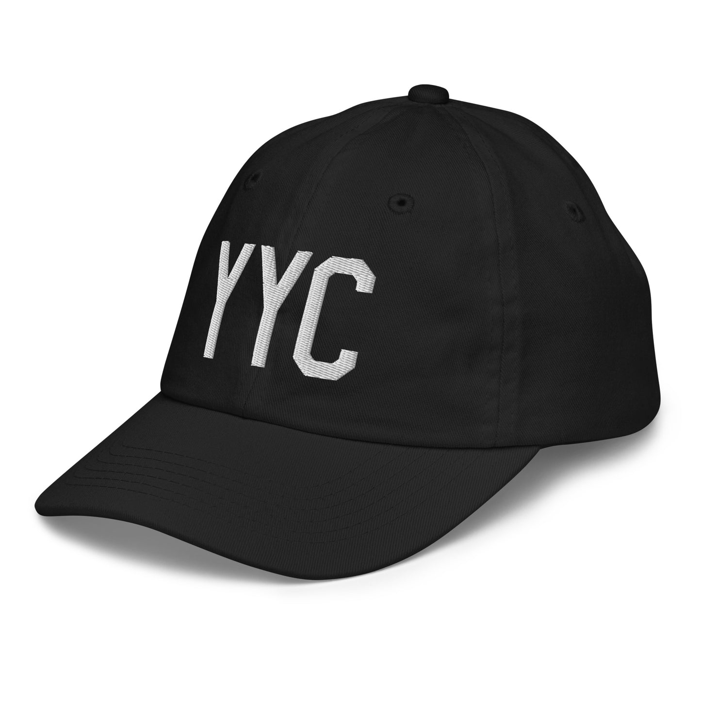 Airport Code Kid's Baseball Cap - White • YYC Calgary • YHM Designs - Image 13
