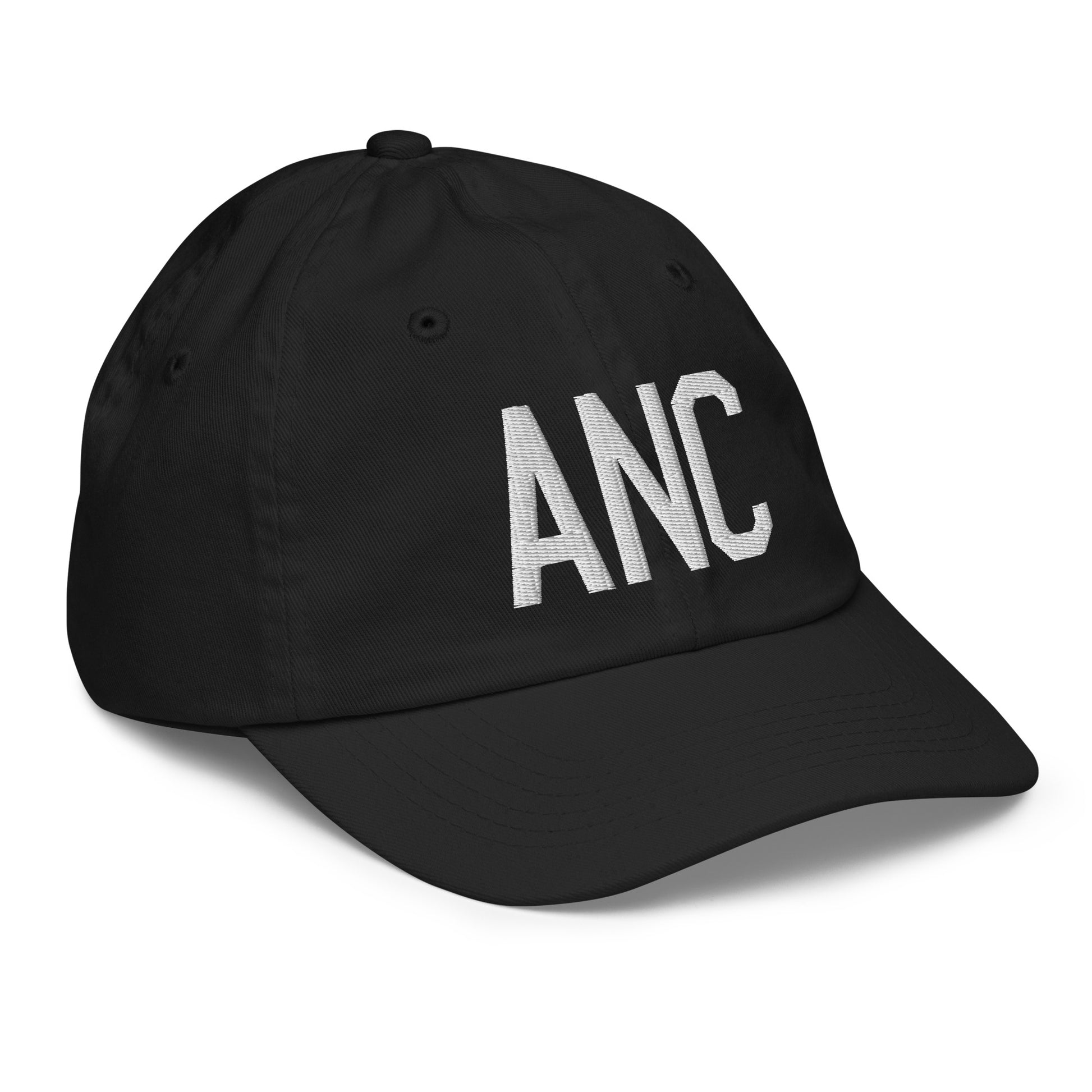 Airport Code Kid's Baseball Cap - White • ANC Anchorage • YHM Designs - Image 12