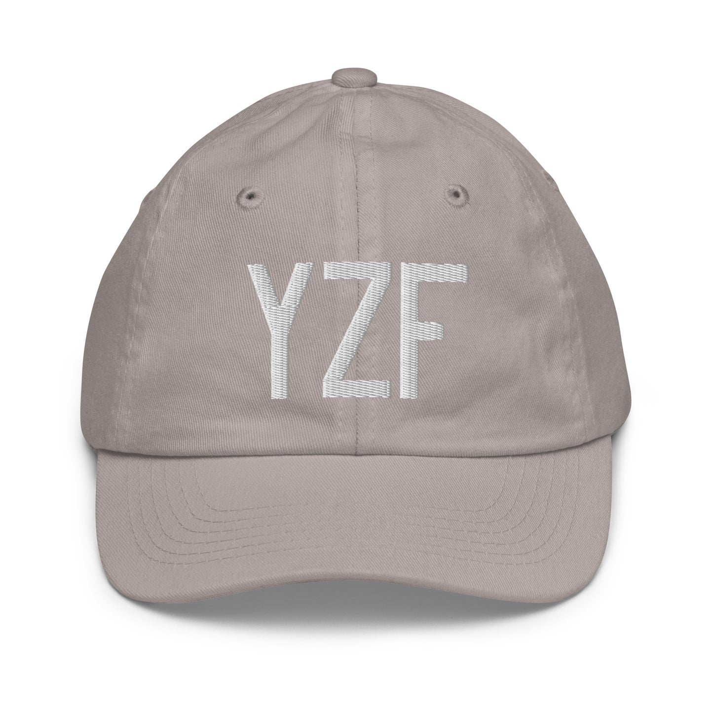 Airport Code Kid's Baseball Cap - White • YZF Yellowknife • YHM Designs - Image 25