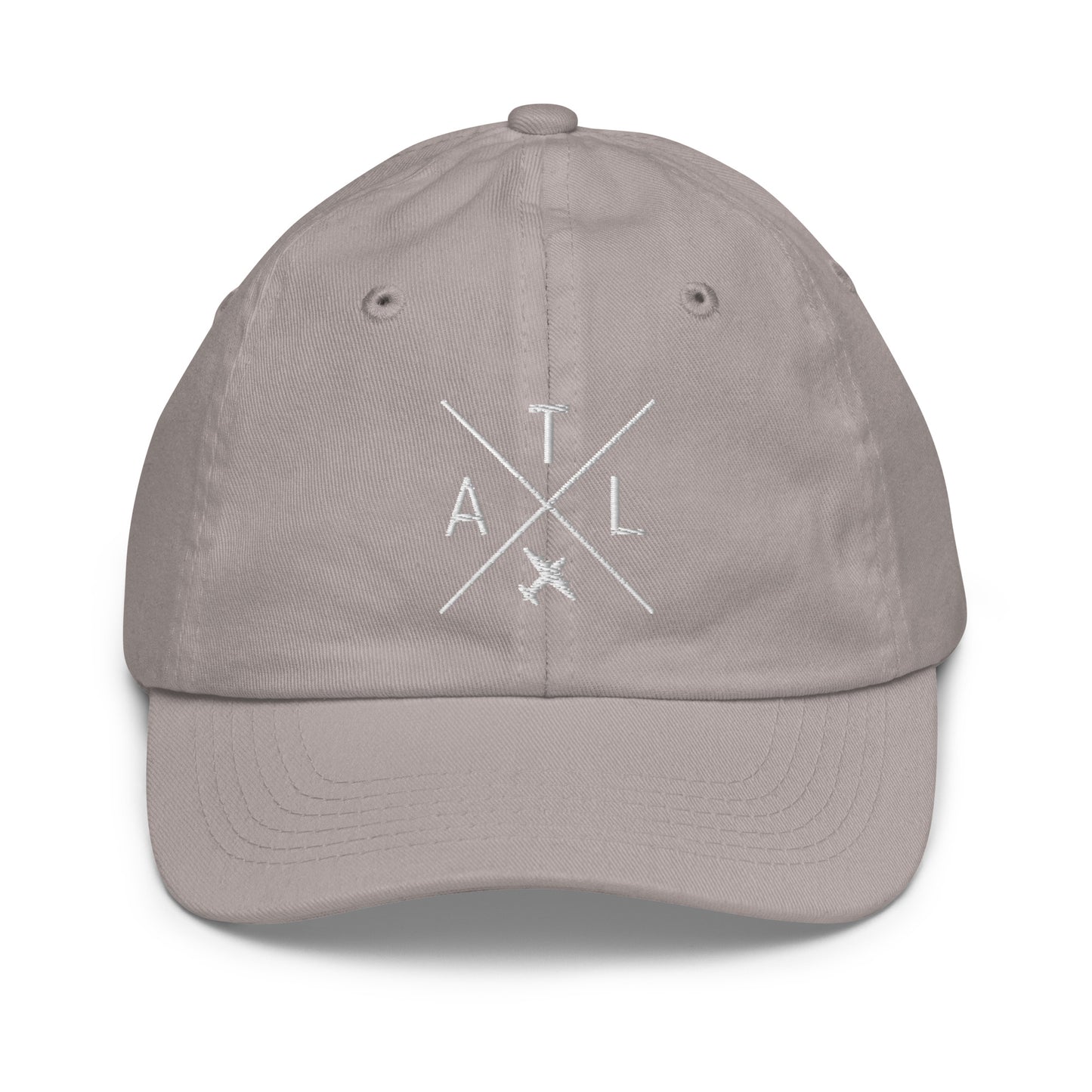 Crossed-X Kid's Baseball Cap - White • ATL Atlanta • YHM Designs - Image 25