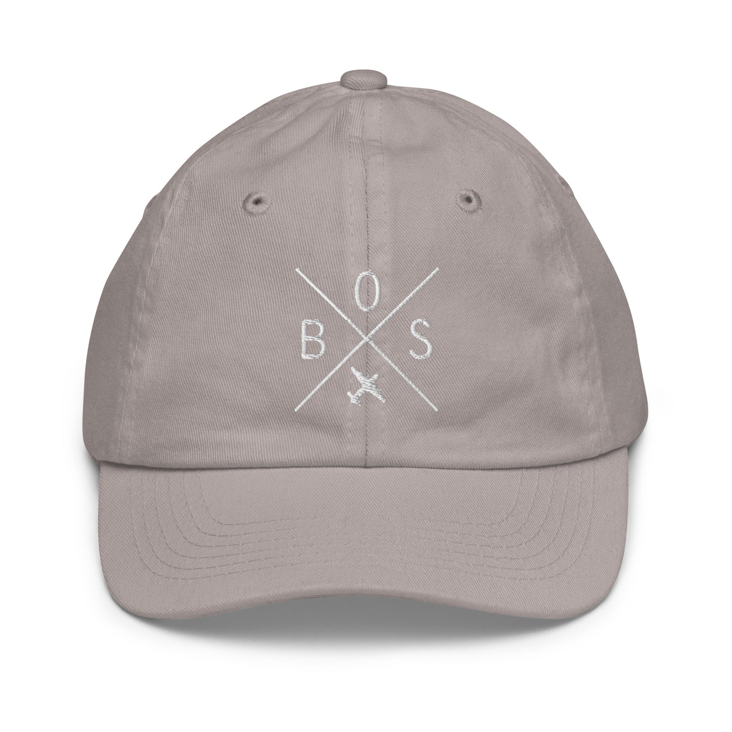 Crossed-X Kid's Baseball Cap - White • BOS Boston • YHM Designs - Image 25