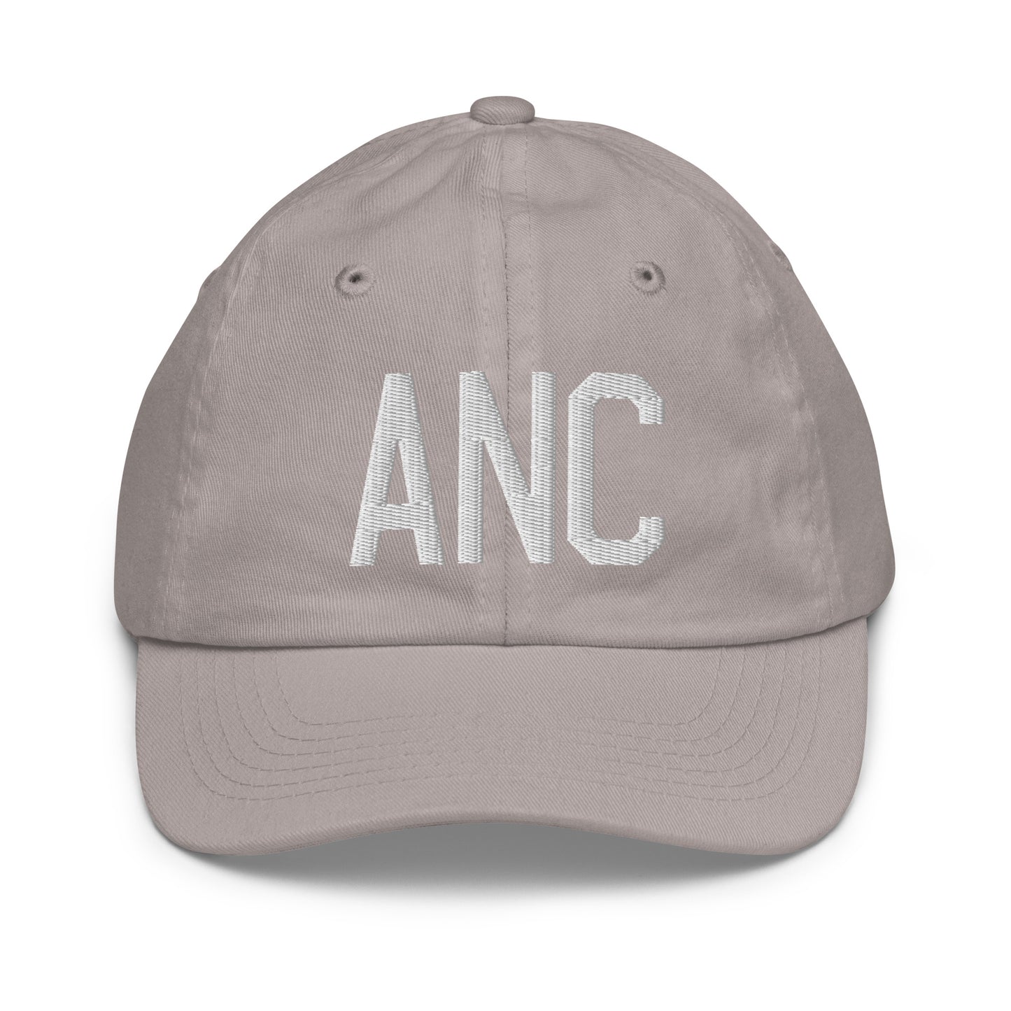 Airport Code Kid's Baseball Cap - White • ANC Anchorage • YHM Designs - Image 25