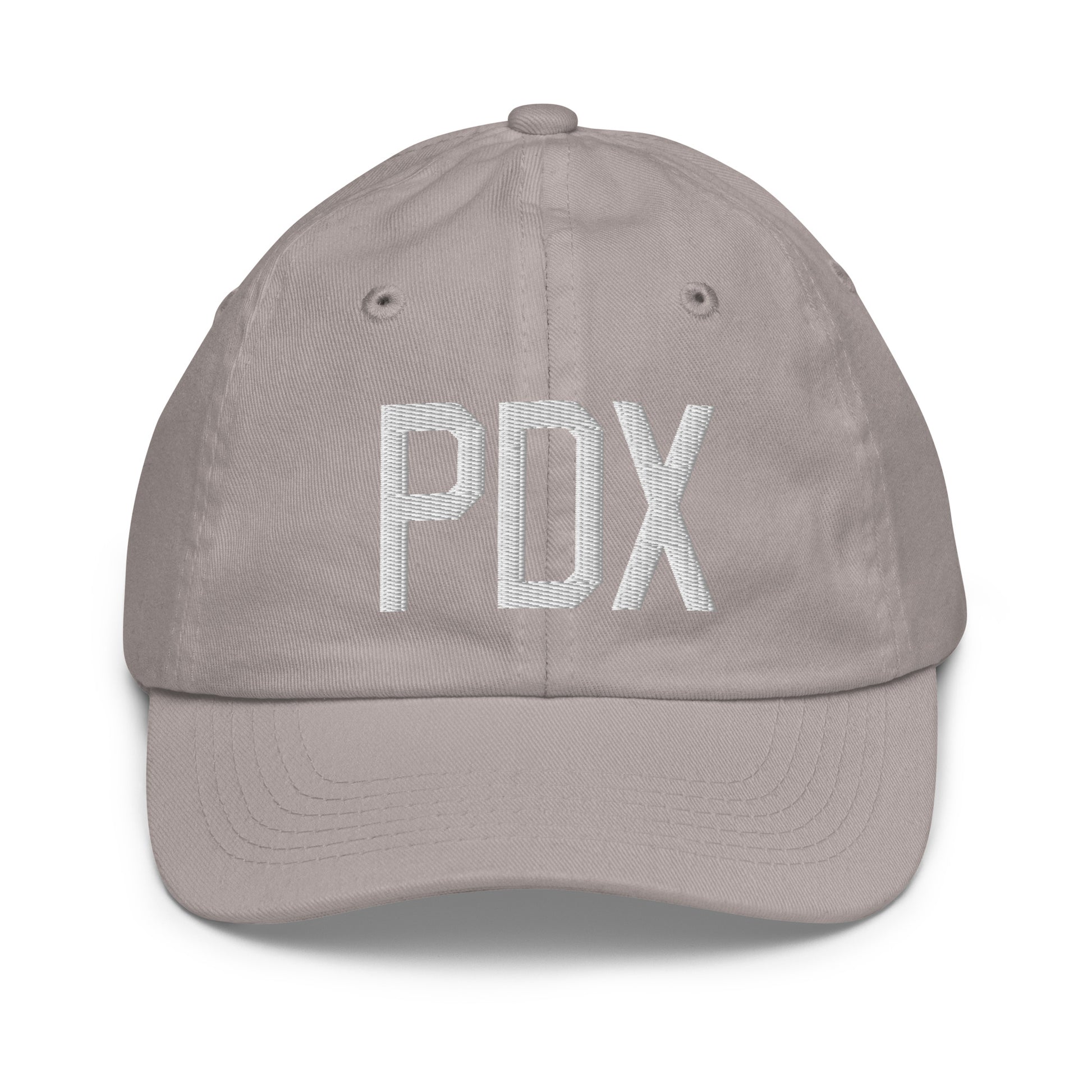 Airport Code Kid's Baseball Cap - White • PDX Portland • YHM Designs - Image 25