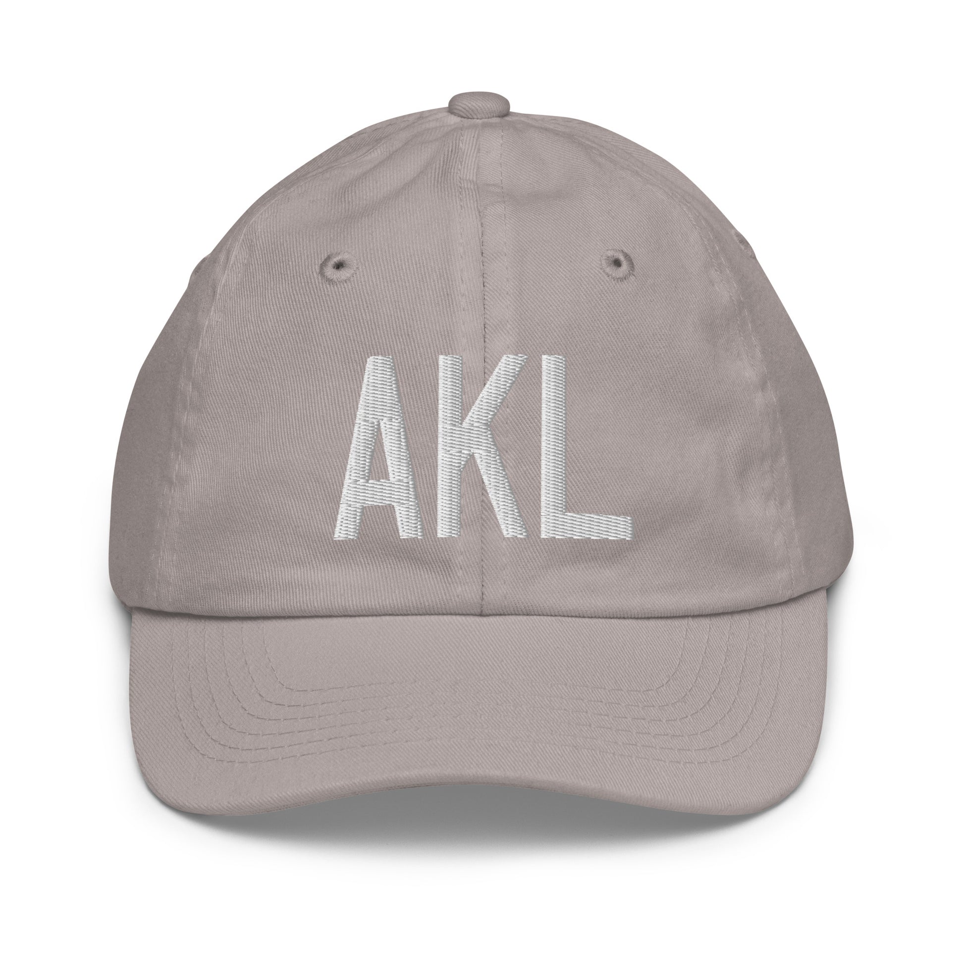 Airport Code Kid's Baseball Cap - White • AKL Auckland • YHM Designs - Image 25