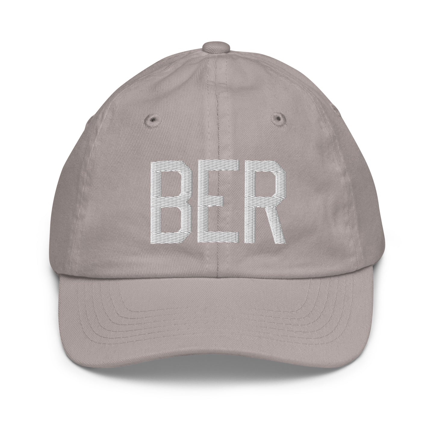 Airport Code Kid's Baseball Cap - White • BER Berlin • YHM Designs - Image 25