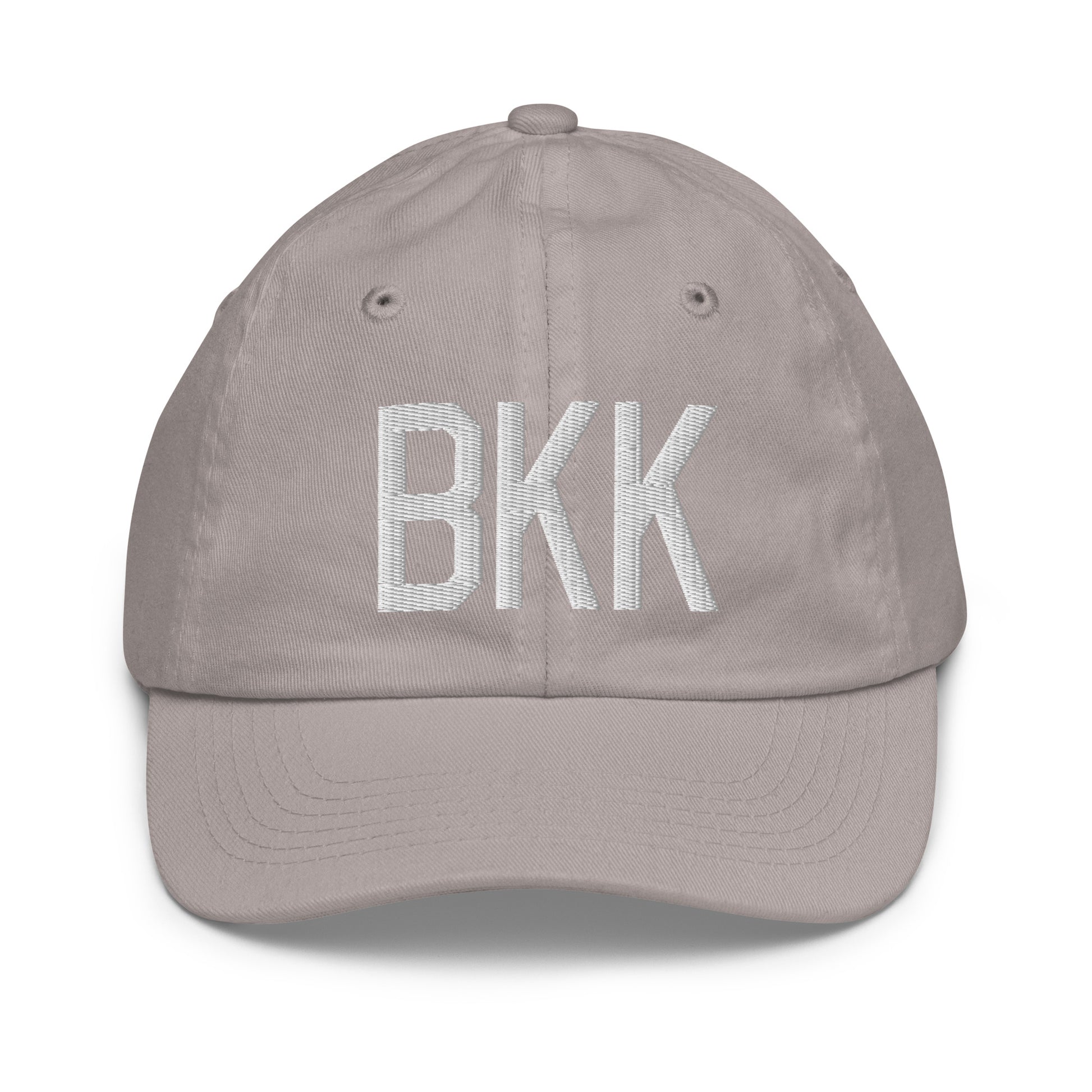 Airport Code Kid's Baseball Cap - White • BKK Bangkok • YHM Designs - Image 25