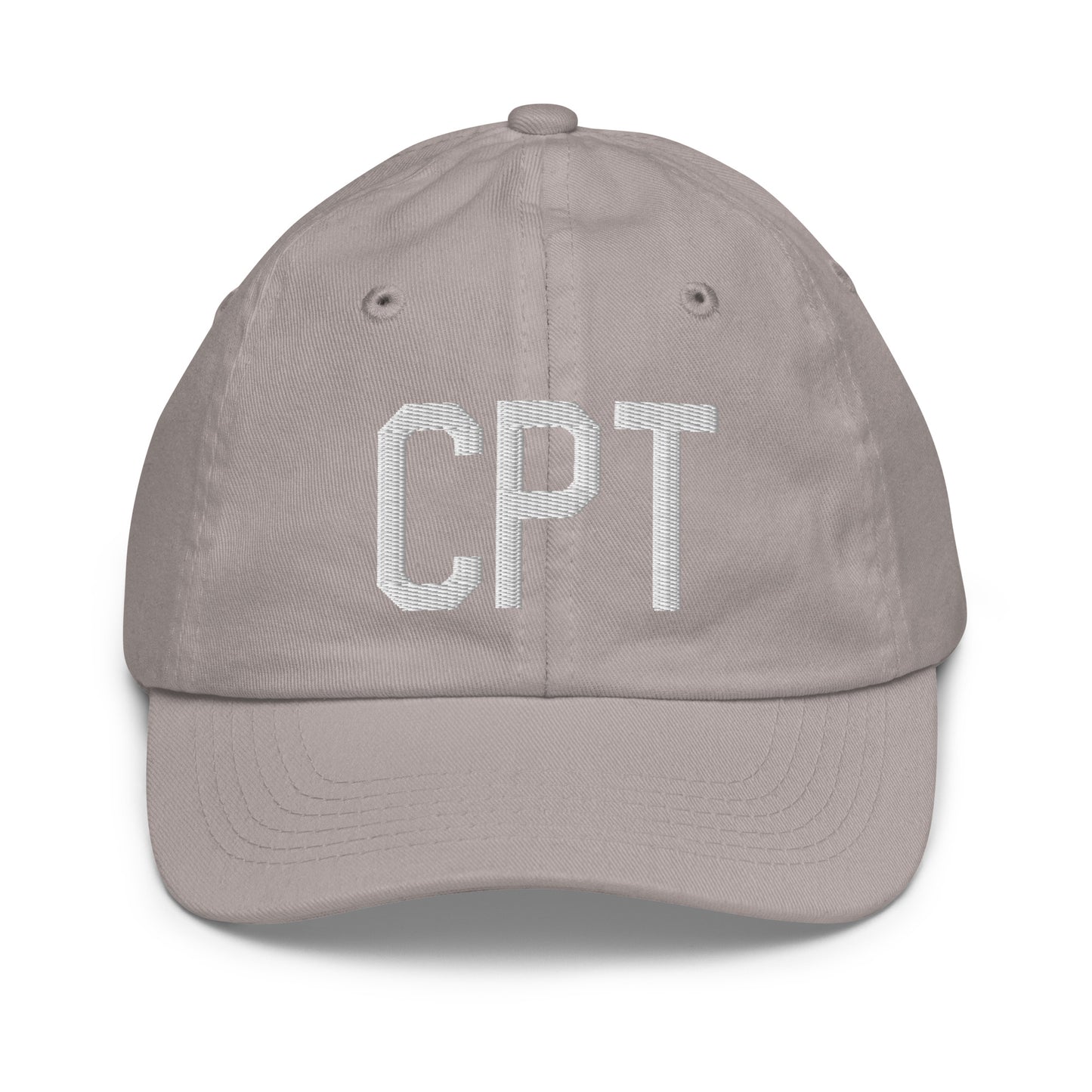 Airport Code Kid's Baseball Cap - White • CPT Cape Town • YHM Designs - Image 25