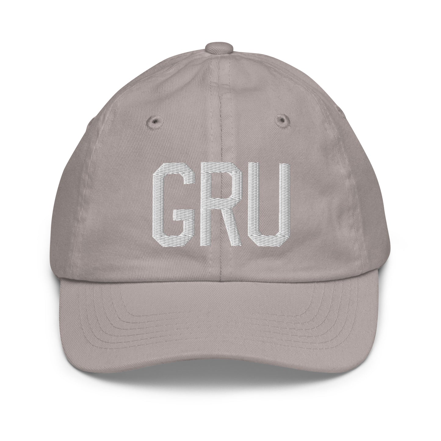 Airport Code Kid's Baseball Cap - White • GRU Sao Paulo • YHM Designs - Image 25
