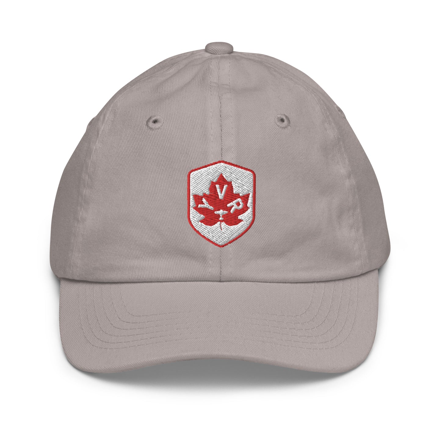 YVR Vancouver Kid's Baseball Cap • Maple Leaf Shield Design - Red & White • YHM Designs - Image 22