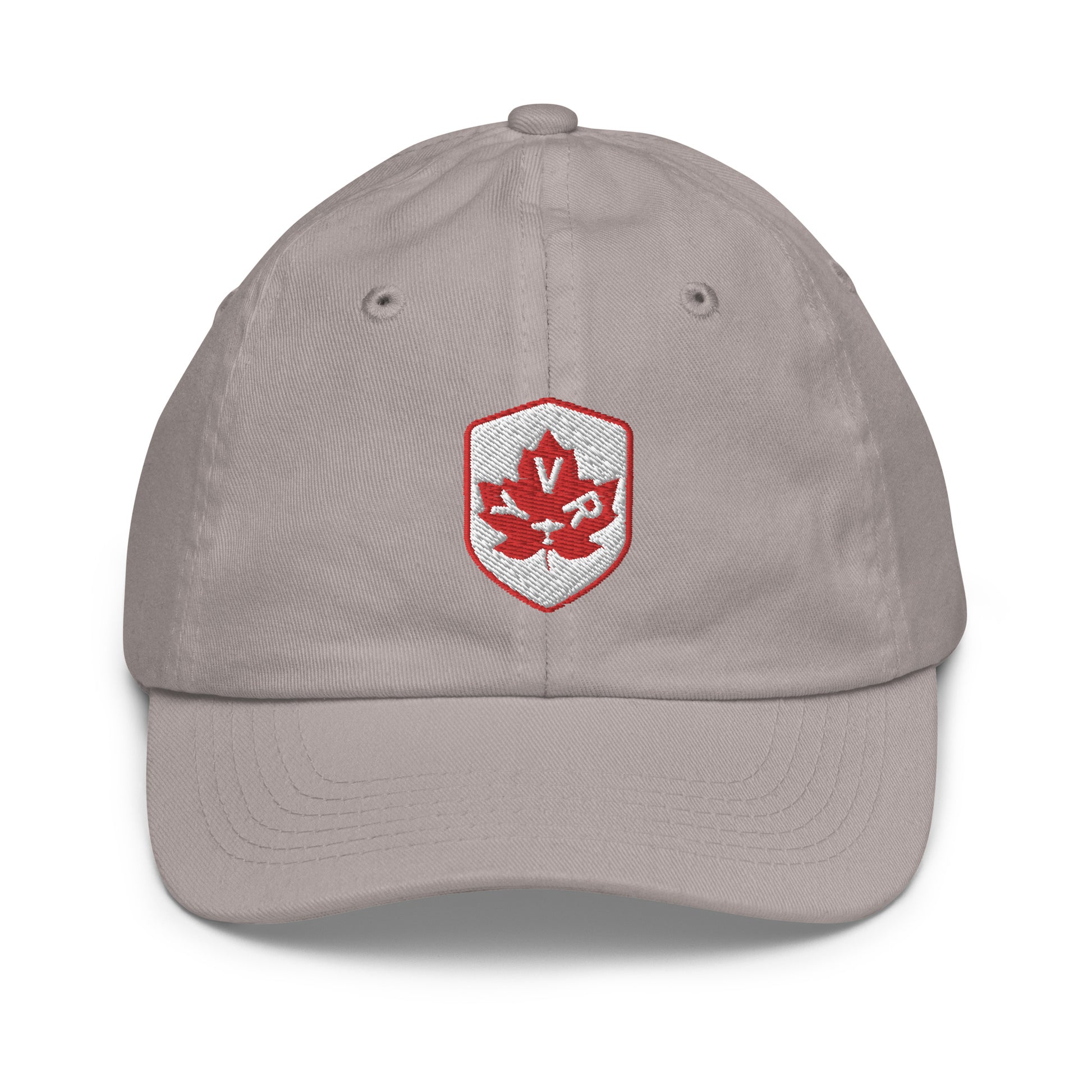 YVR Vancouver Kid's Baseball Cap • Maple Leaf Shield Design - Red & White • YHM Designs - Image 22