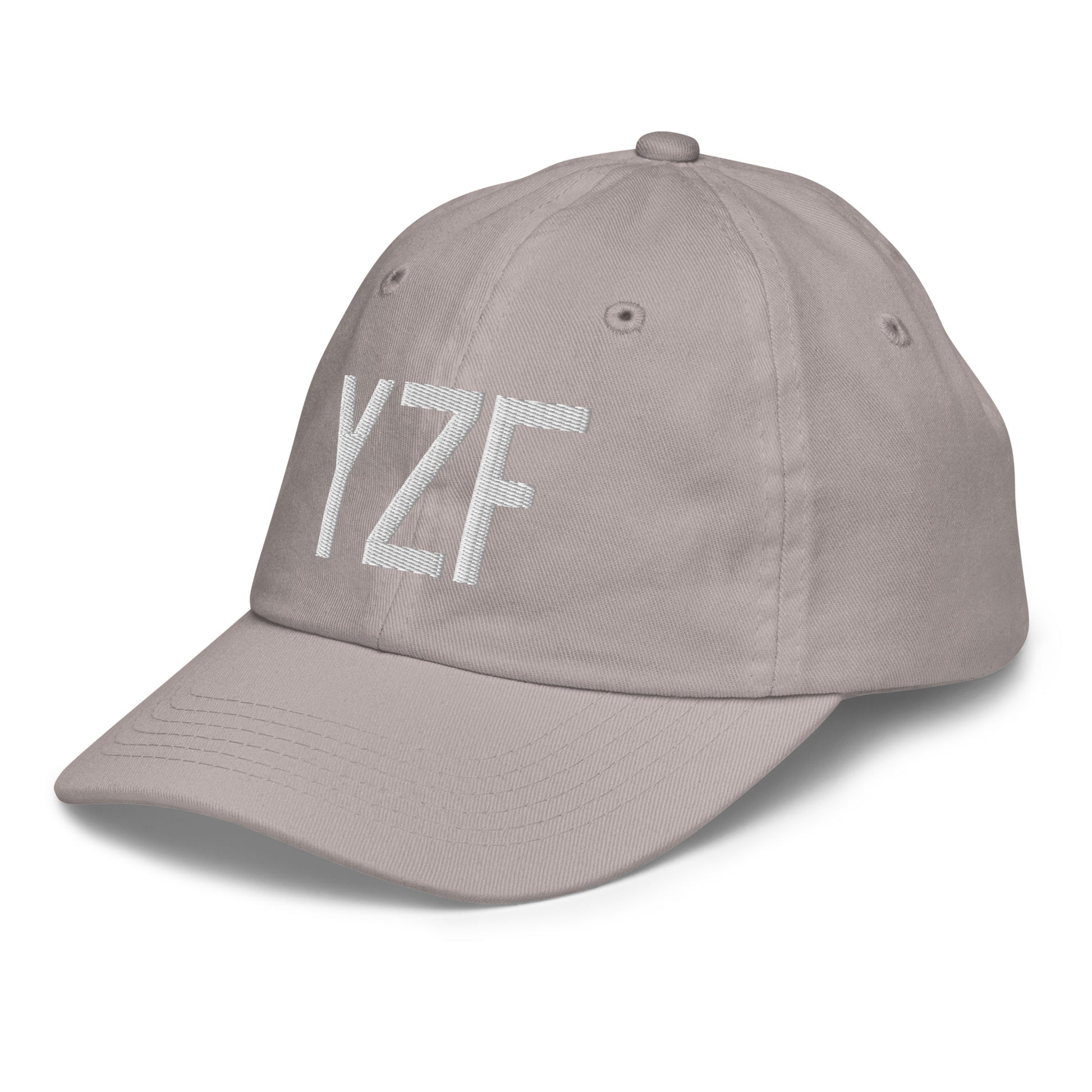 Airport Code Kid's Baseball Cap - White • YZF Yellowknife • YHM Designs - Image 27