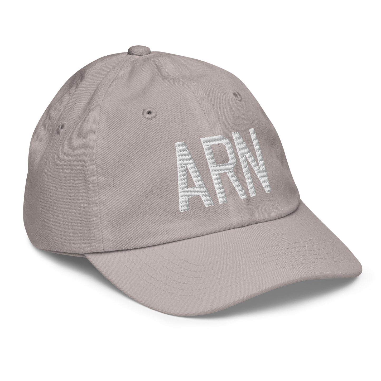 Airport Code Kid's Baseball Cap - White • ARN Stockholm • YHM Designs - Image 26