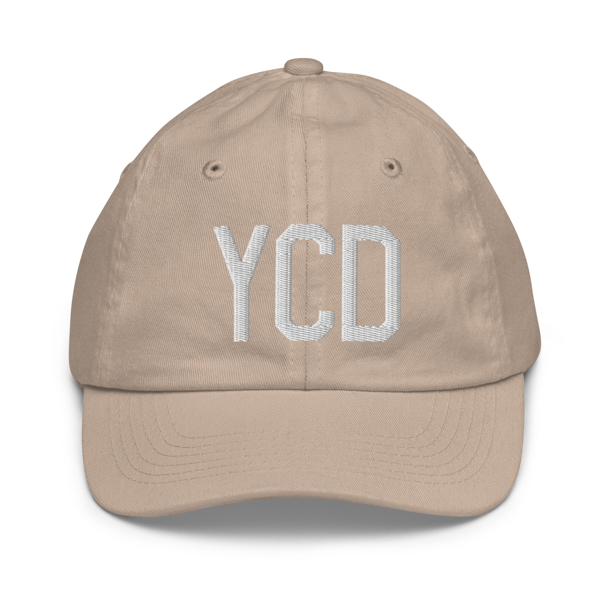 Airport Code Kid's Baseball Cap - White • YCD Nanaimo • YHM Designs - Image 28