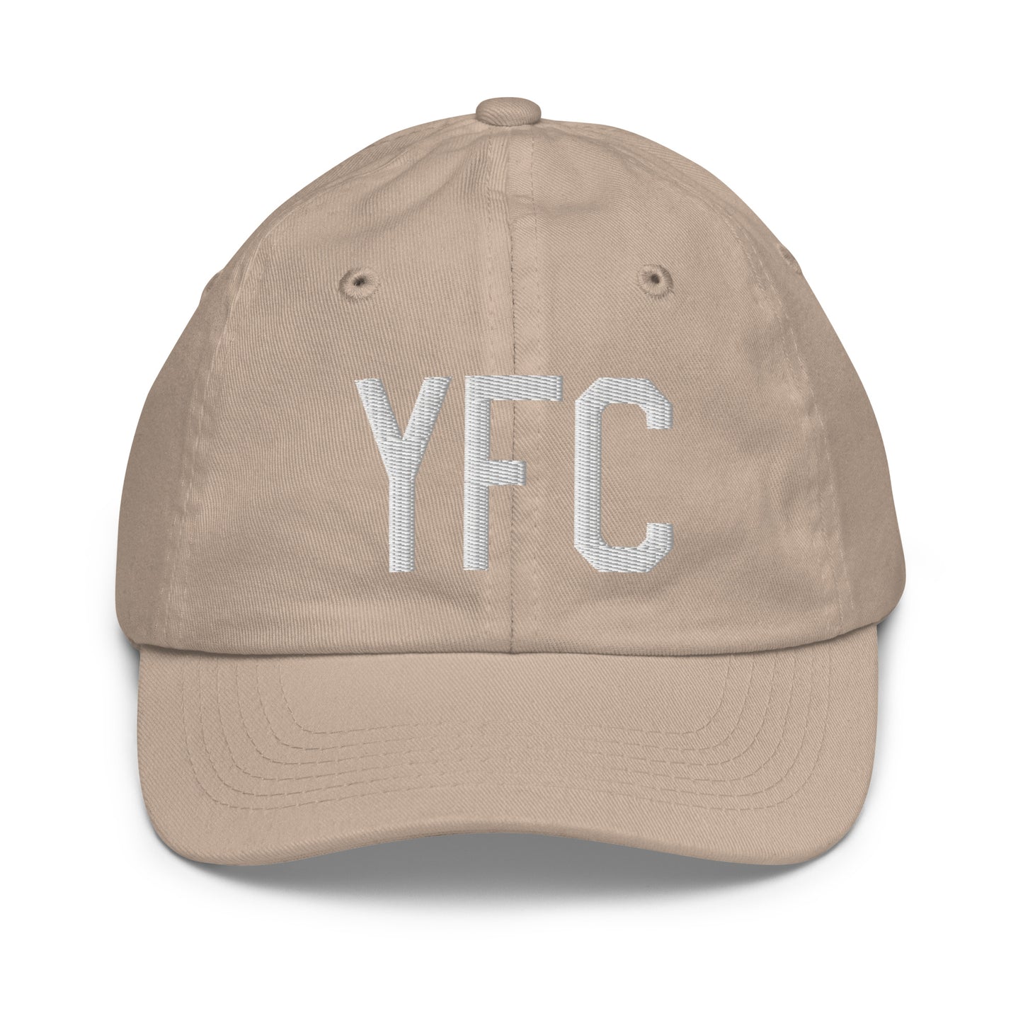 Airport Code Kid's Baseball Cap - White • YFC Fredericton • YHM Designs - Image 28