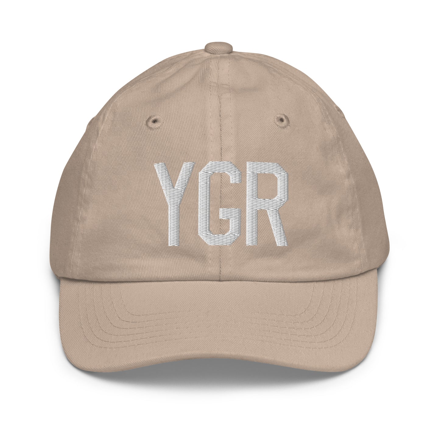 Airport Code Kid's Baseball Cap - White • YGR Îles-de-la-Madeleine • YHM Designs - Image 28