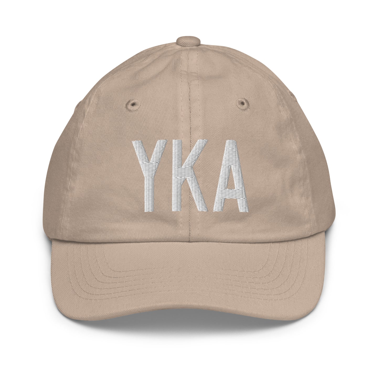 Airport Code Kid's Baseball Cap - White • YKA Kamloops • YHM Designs - Image 28