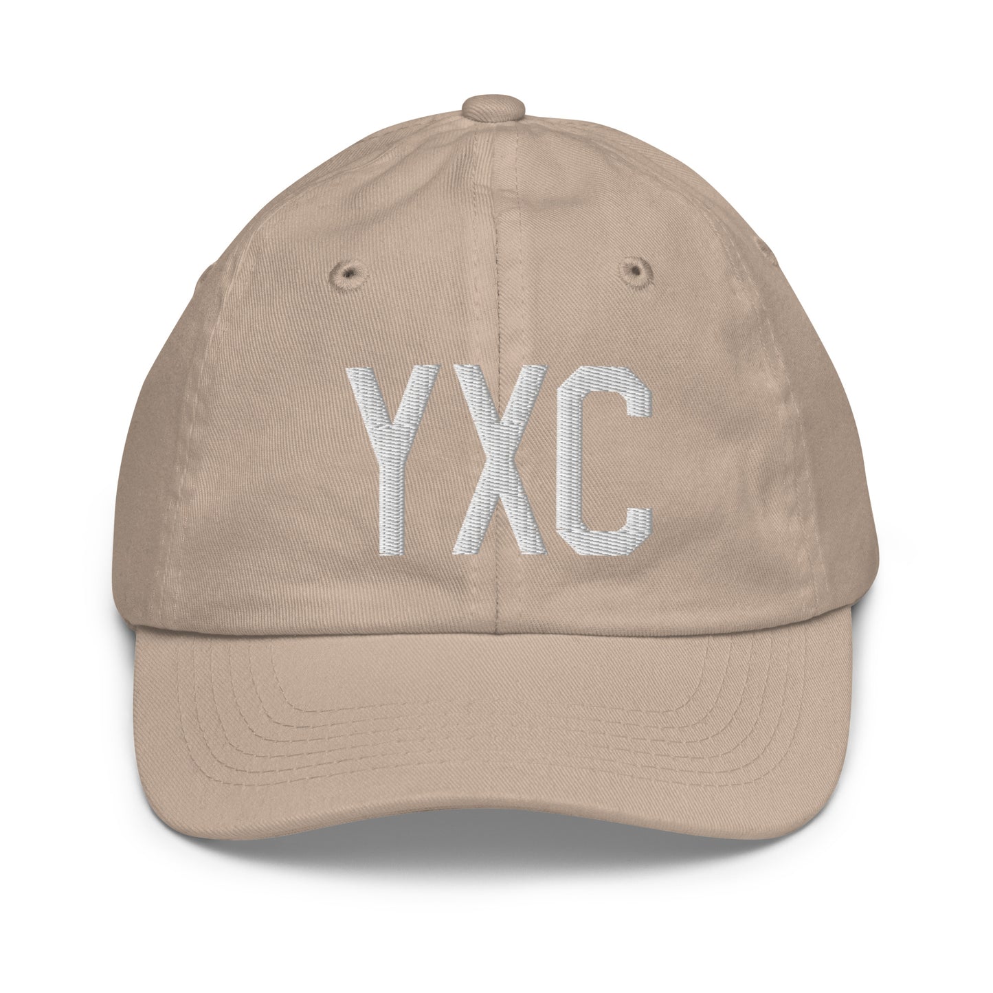 Airport Code Kid's Baseball Cap - White • YXC Cranbrook • YHM Designs - Image 28