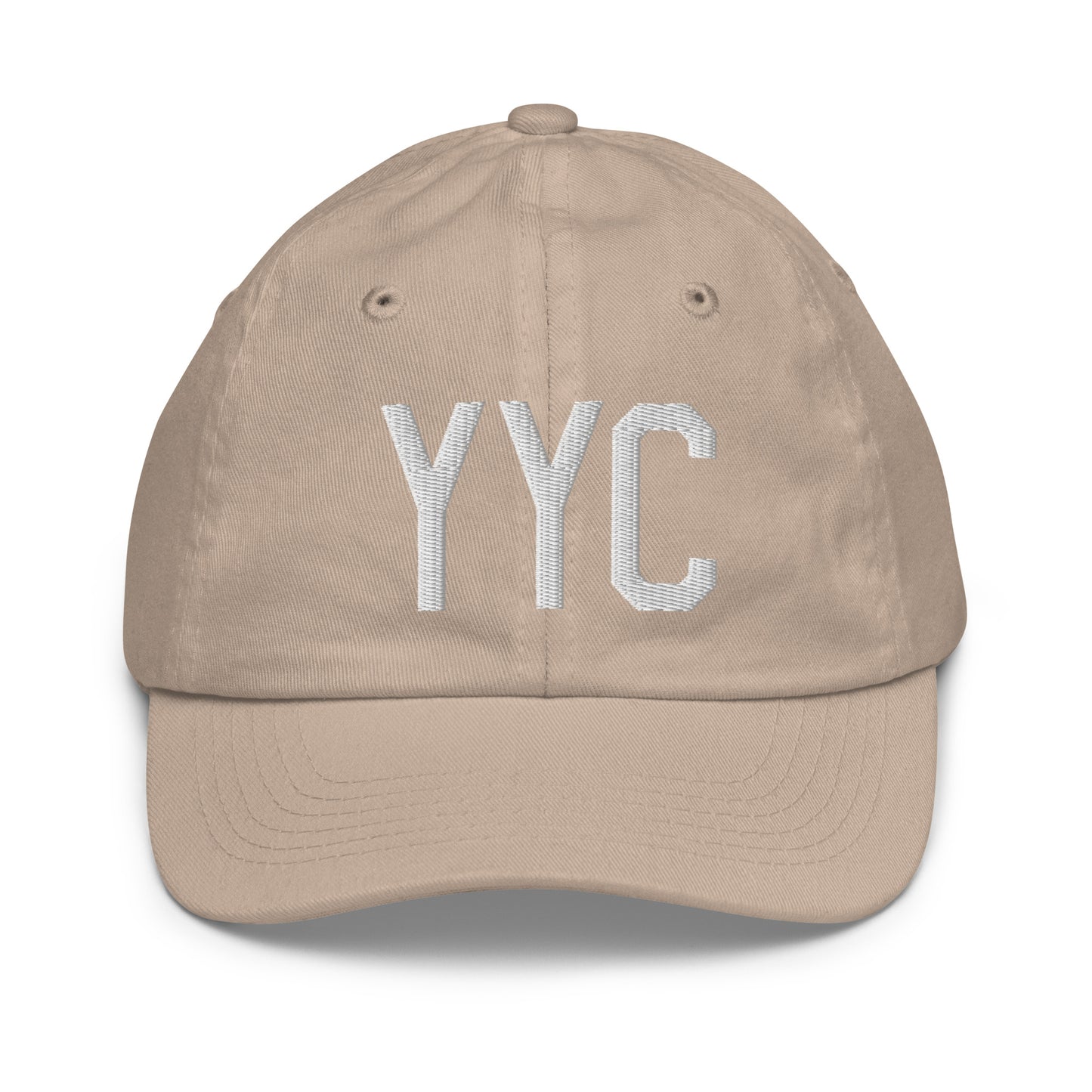 Airport Code Kid's Baseball Cap - White • YYC Calgary • YHM Designs - Image 28