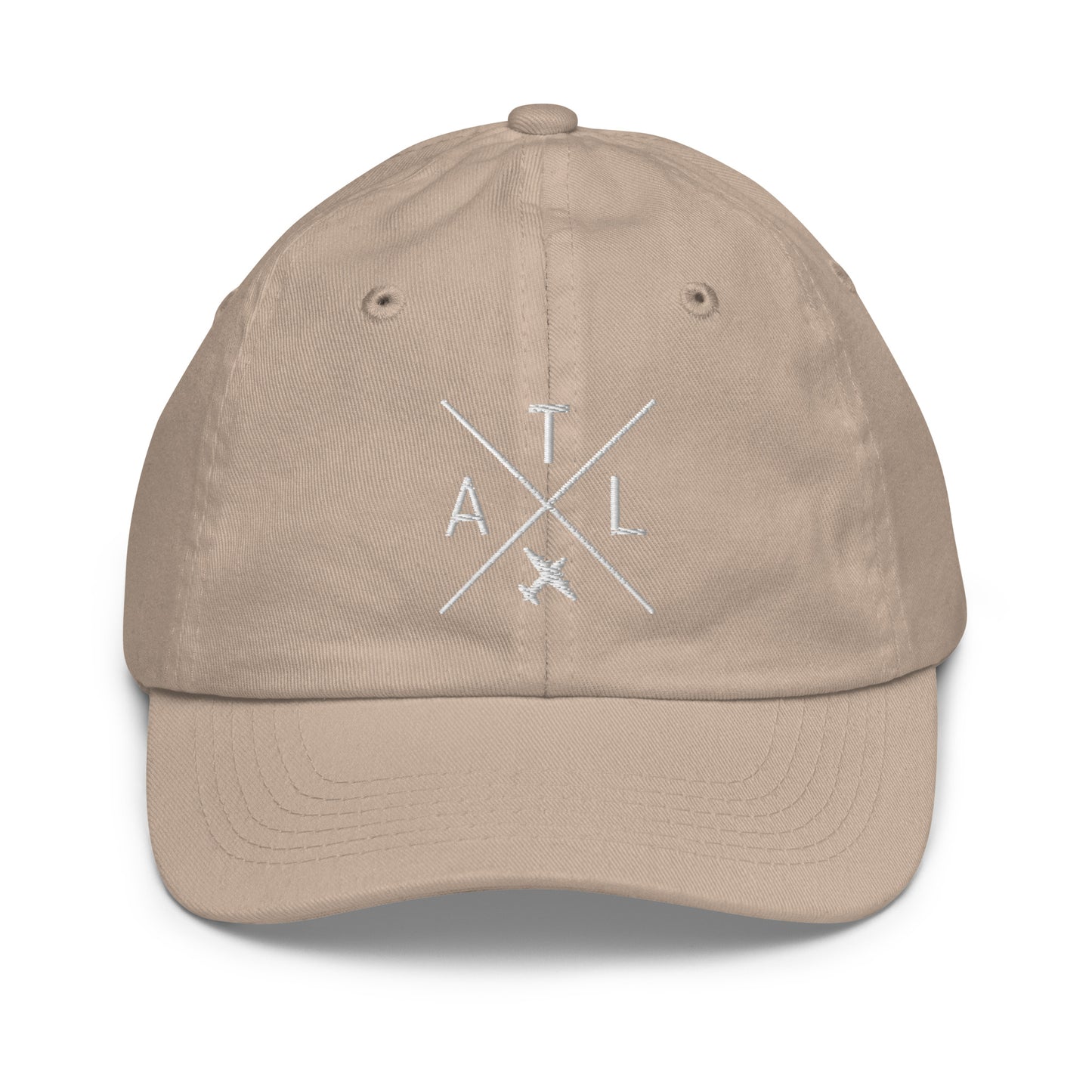Crossed-X Kid's Baseball Cap - White • ATL Atlanta • YHM Designs - Image 28