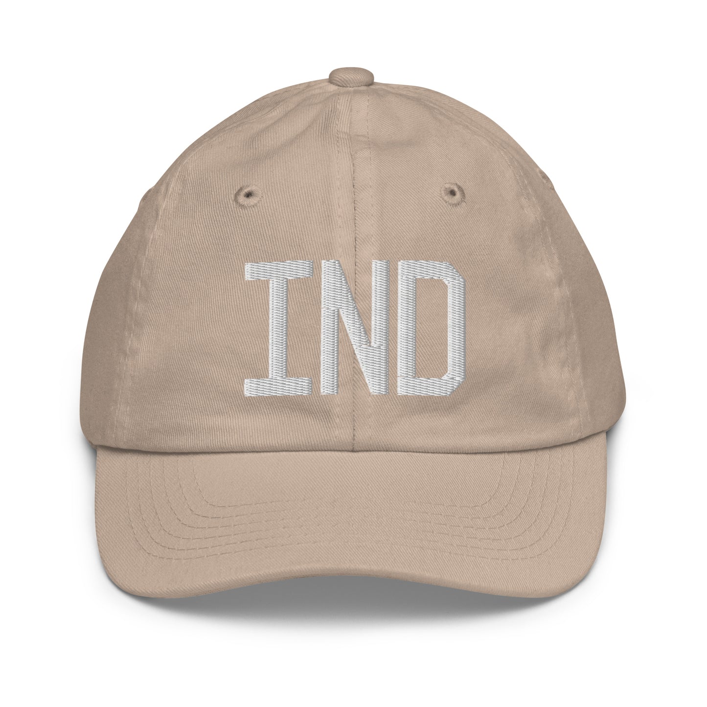Airport Code Kid's Baseball Cap - White • IND Indianapolis • YHM Designs - Image 28