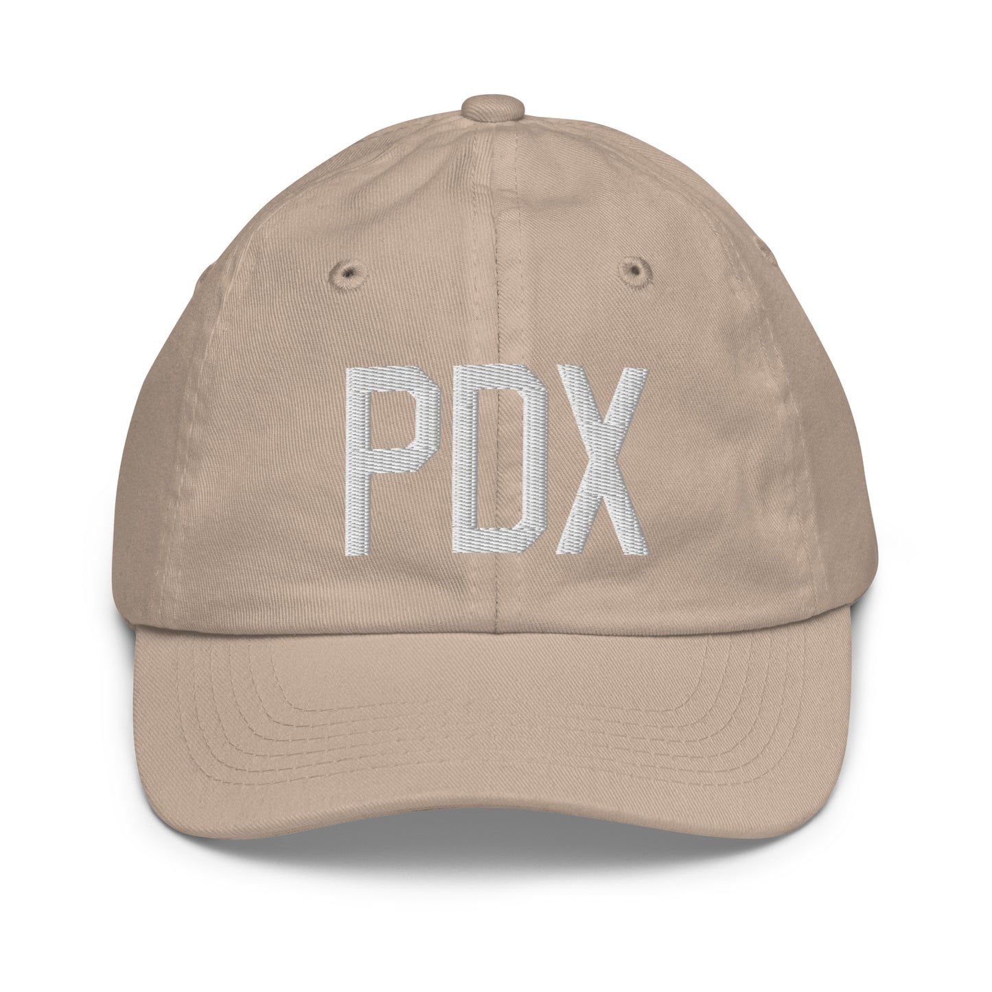 Airport Code Kid's Baseball Cap - White • PDX Portland • YHM Designs - Image 28