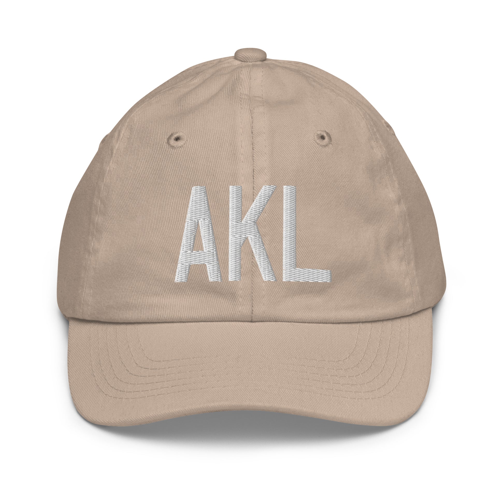 Airport Code Kid's Baseball Cap - White • AKL Auckland • YHM Designs - Image 28