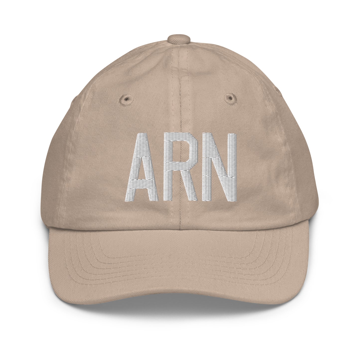 Airport Code Kid's Baseball Cap - White • ARN Stockholm • YHM Designs - Image 28