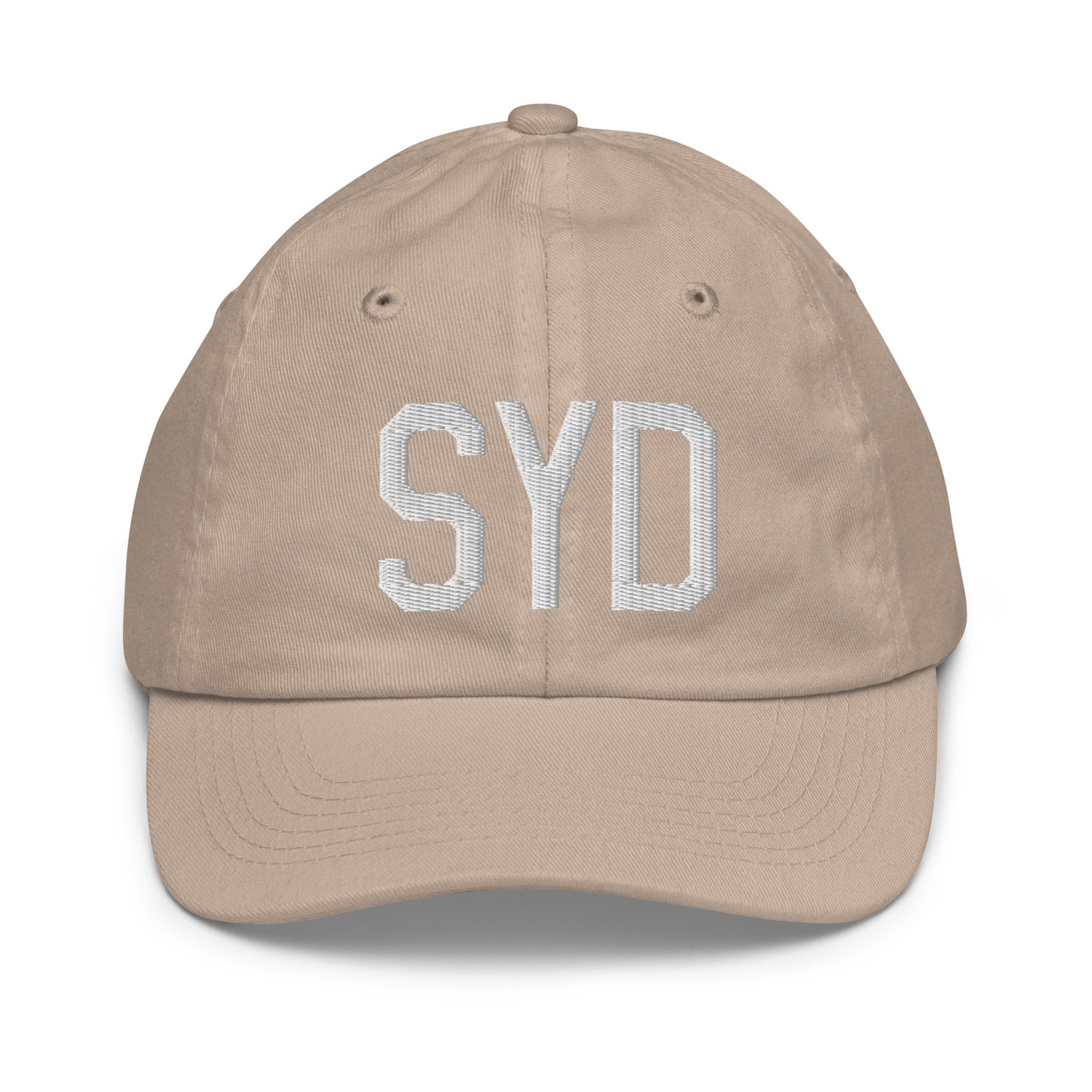Airport Code Kid's Baseball Cap - White • SYD Sydney • YHM Designs - Image 28