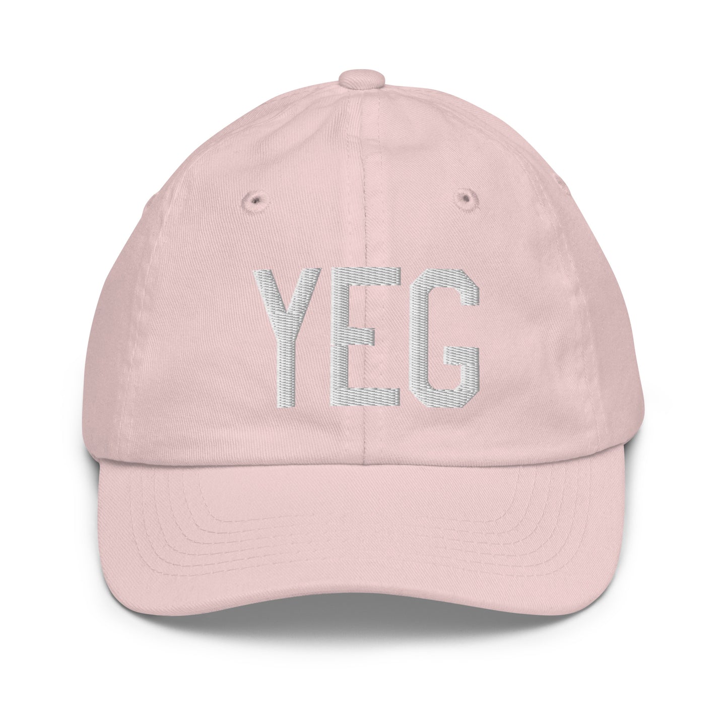 Airport Code Kid's Baseball Cap - White • YEG Edmonton • YHM Designs - Image 31