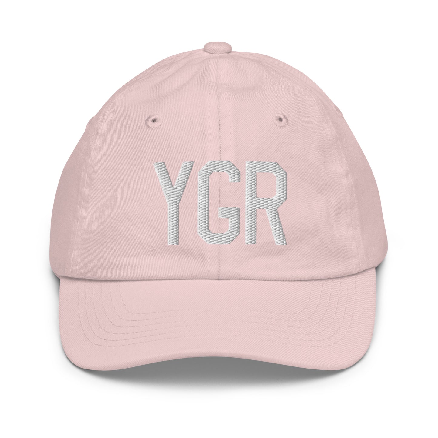 Airport Code Kid's Baseball Cap - White • YGR Îles-de-la-Madeleine • YHM Designs - Image 31