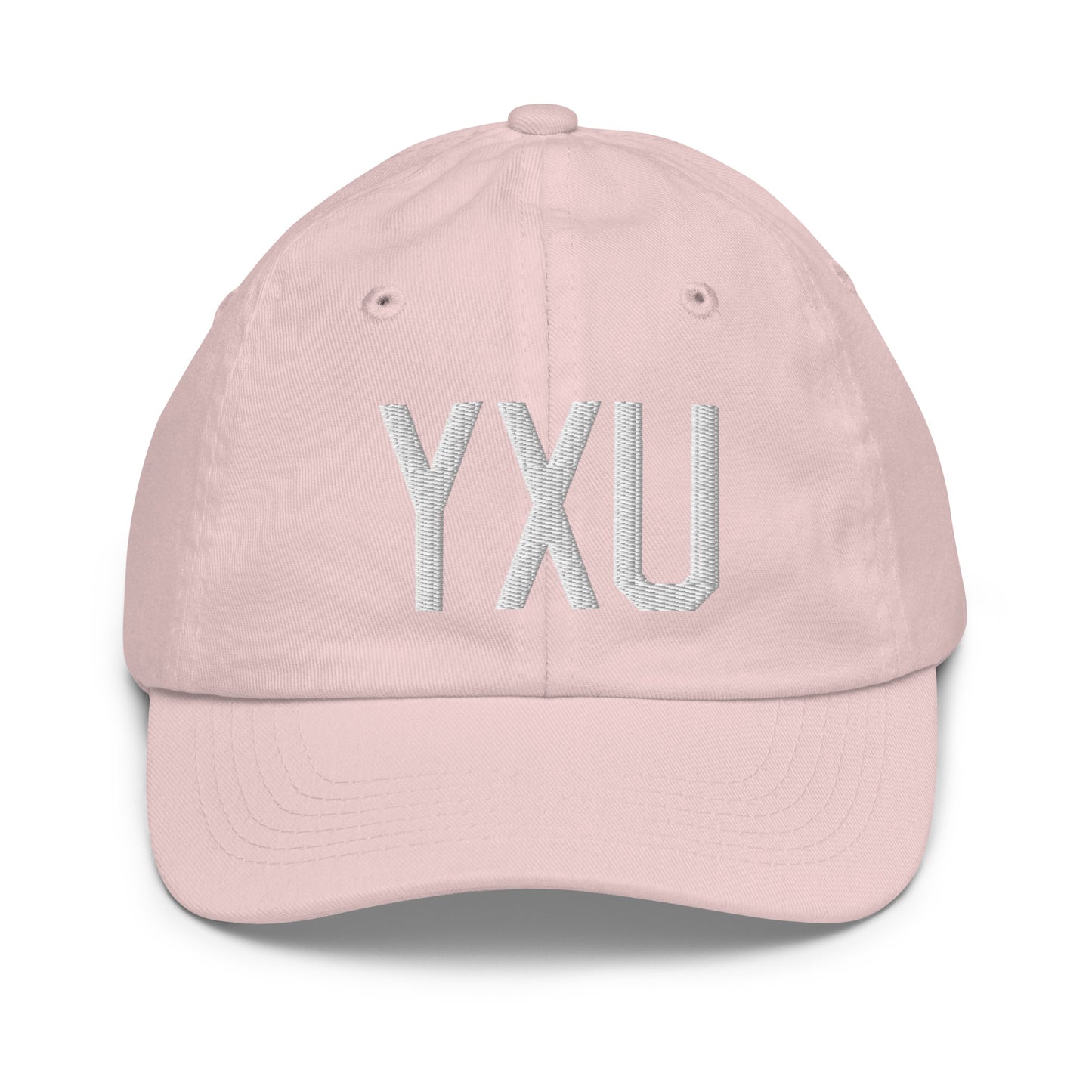 Airport Code Kid's Baseball Cap - White • YXU London • YHM Designs - Image 31