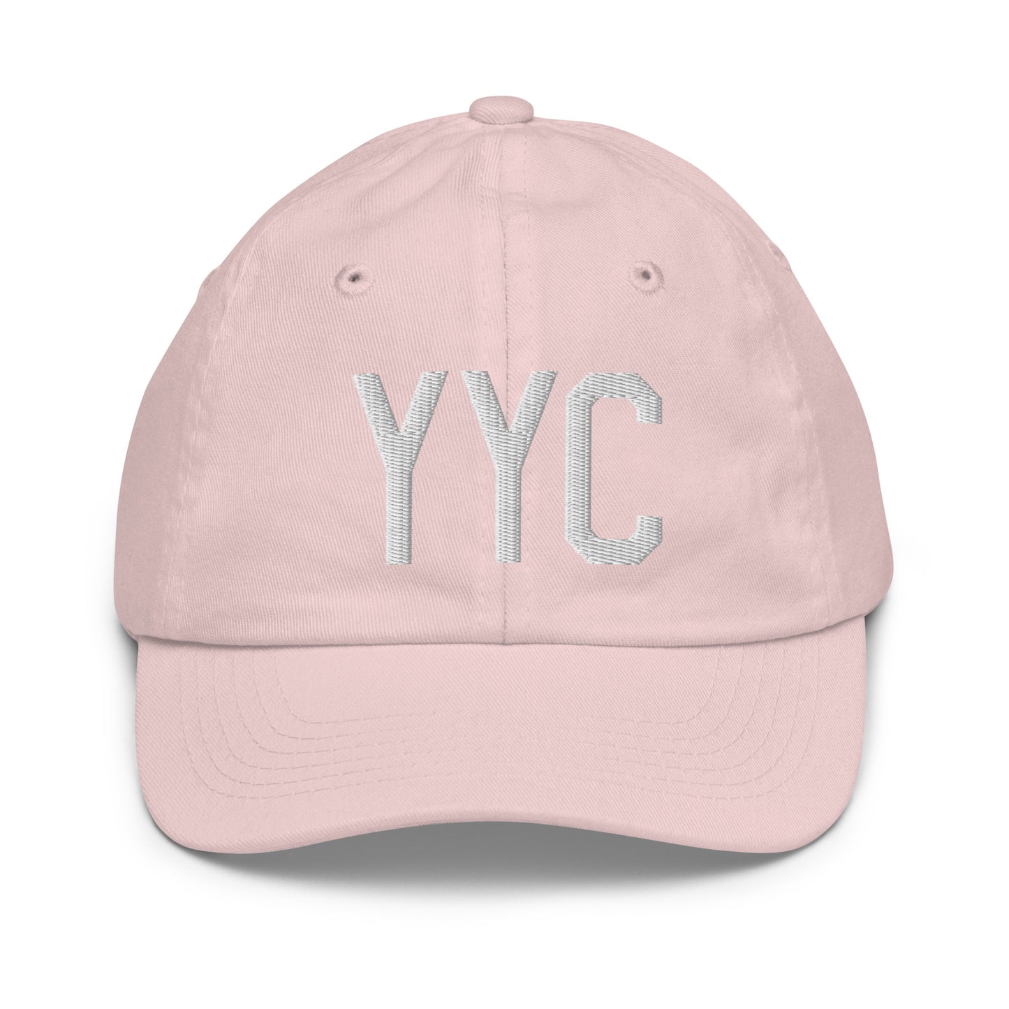 Airport Code Kid's Baseball Cap - White • YYC Calgary • YHM Designs - Image 31