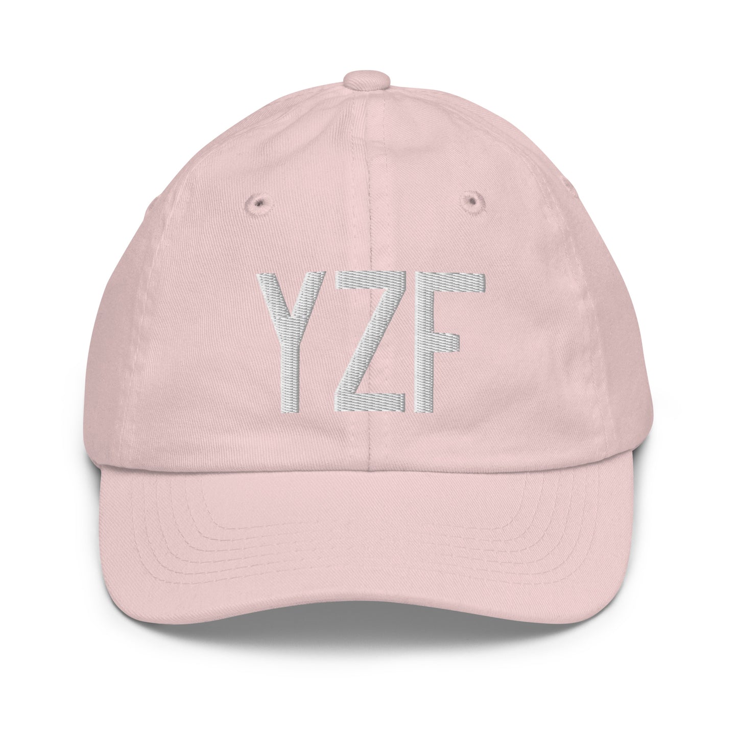 Airport Code Kid's Baseball Cap - White • YZF Yellowknife • YHM Designs - Image 31