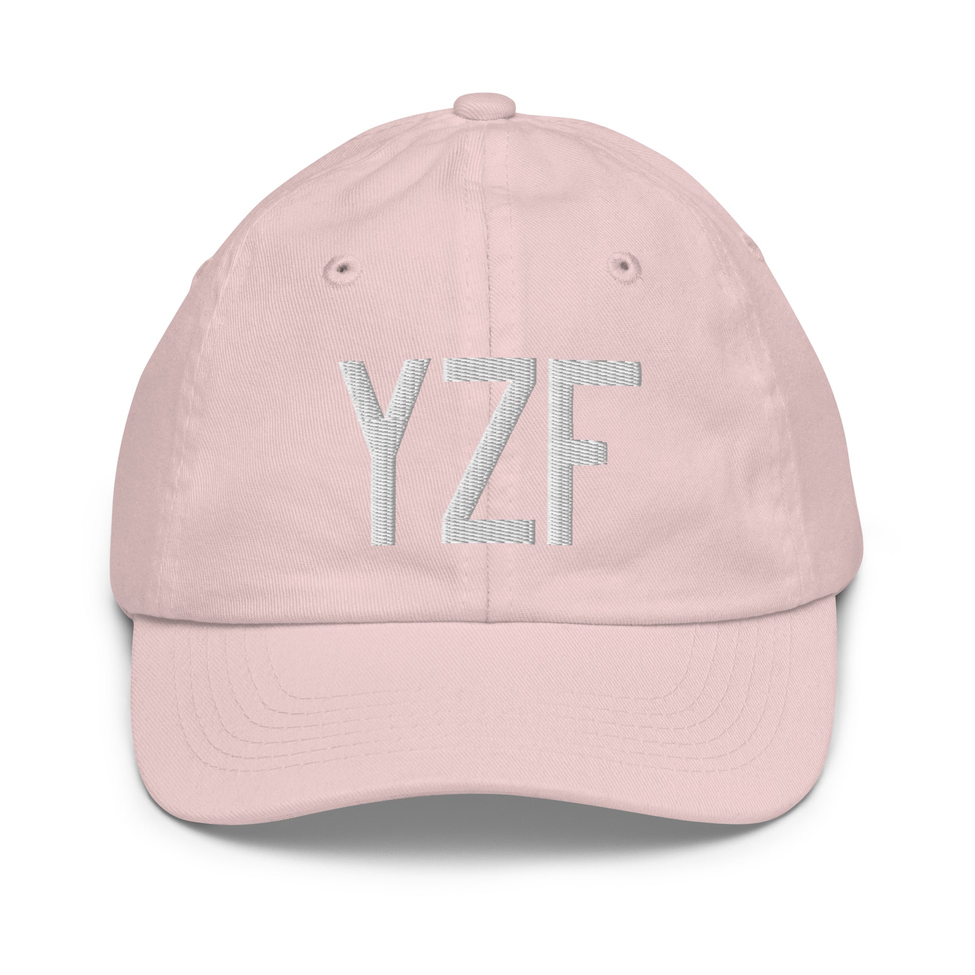 Airport Code Kid's Baseball Cap - White • YZF Yellowknife • YHM Designs - Image 31