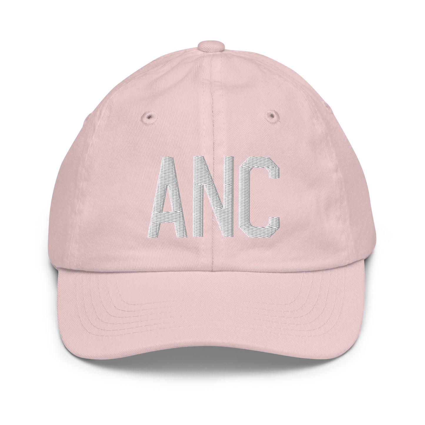 Airport Code Kid's Baseball Cap - White • ANC Anchorage • YHM Designs - Image 31