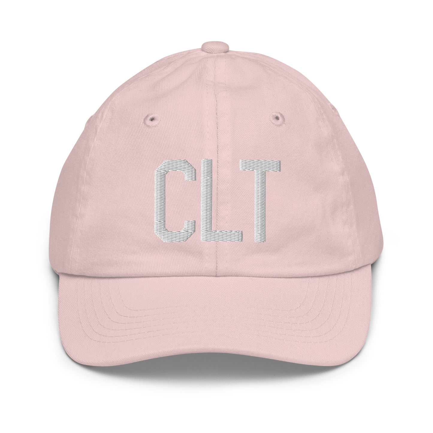 Airport Code Kid's Baseball Cap - White • CLT Charlotte • YHM Designs - Image 31