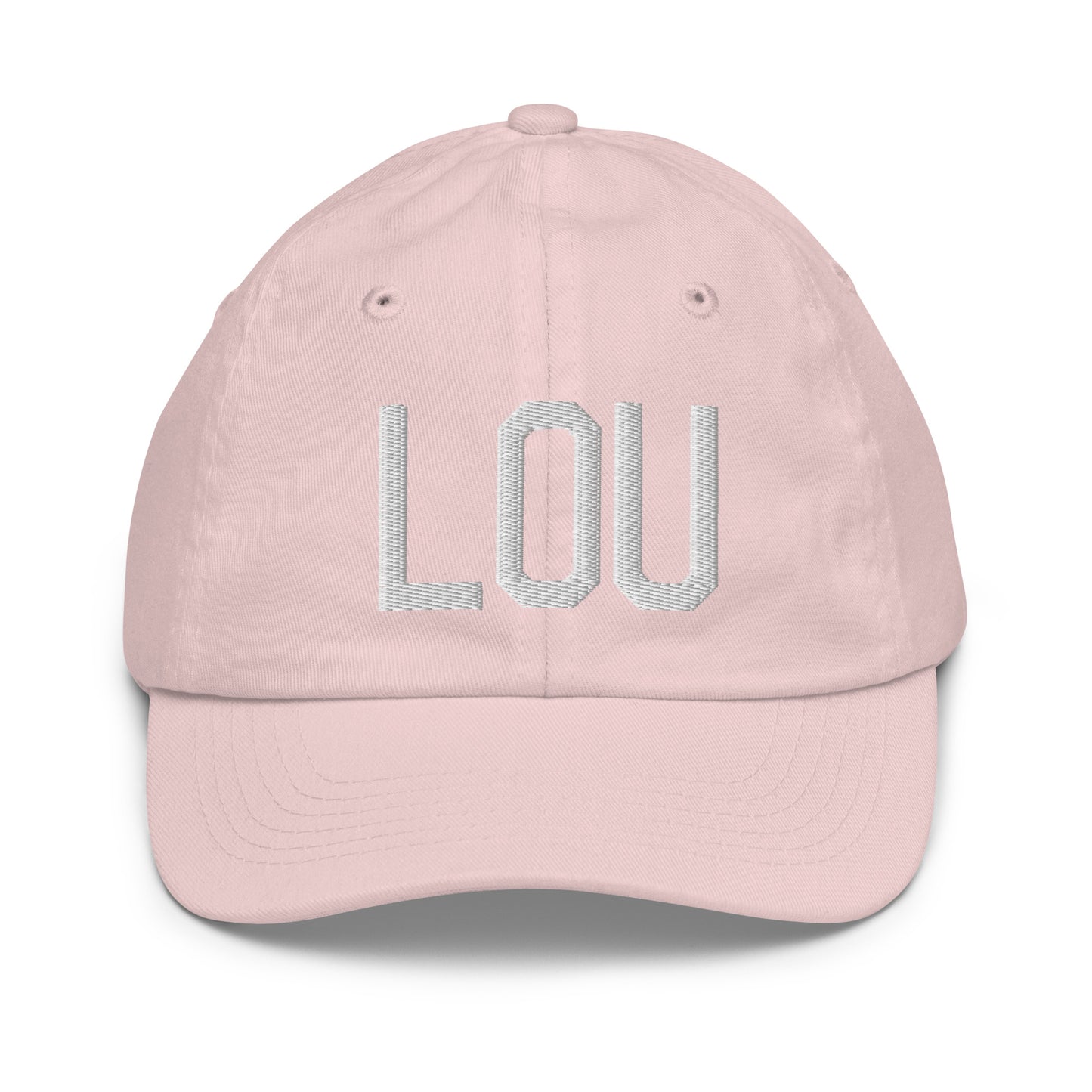 Airport Code Kid's Baseball Cap - White • LOU Louisville • YHM Designs - Image 31
